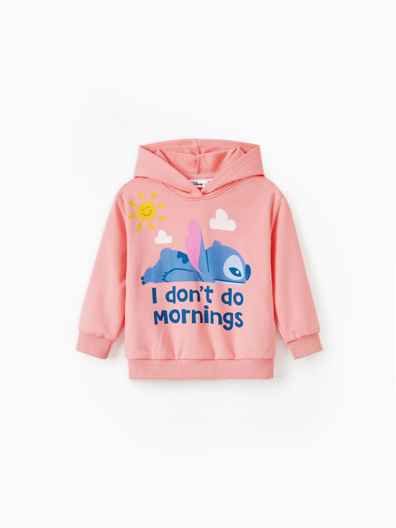 Disney Stitch Mommy And Me 1pc Character Letter Print Hooded Sweatshirt