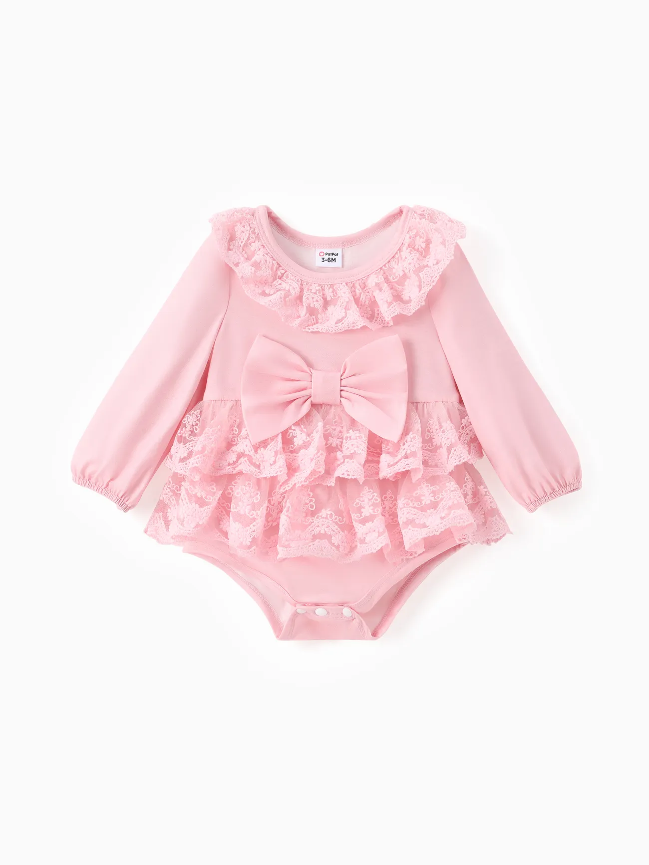Baby Girl Naia Sweet Bowknot Solid Color Ruffle Edge Romper
Baby Girl Naia Sweet Bowknot Solid Color Ruffle Edge Romper