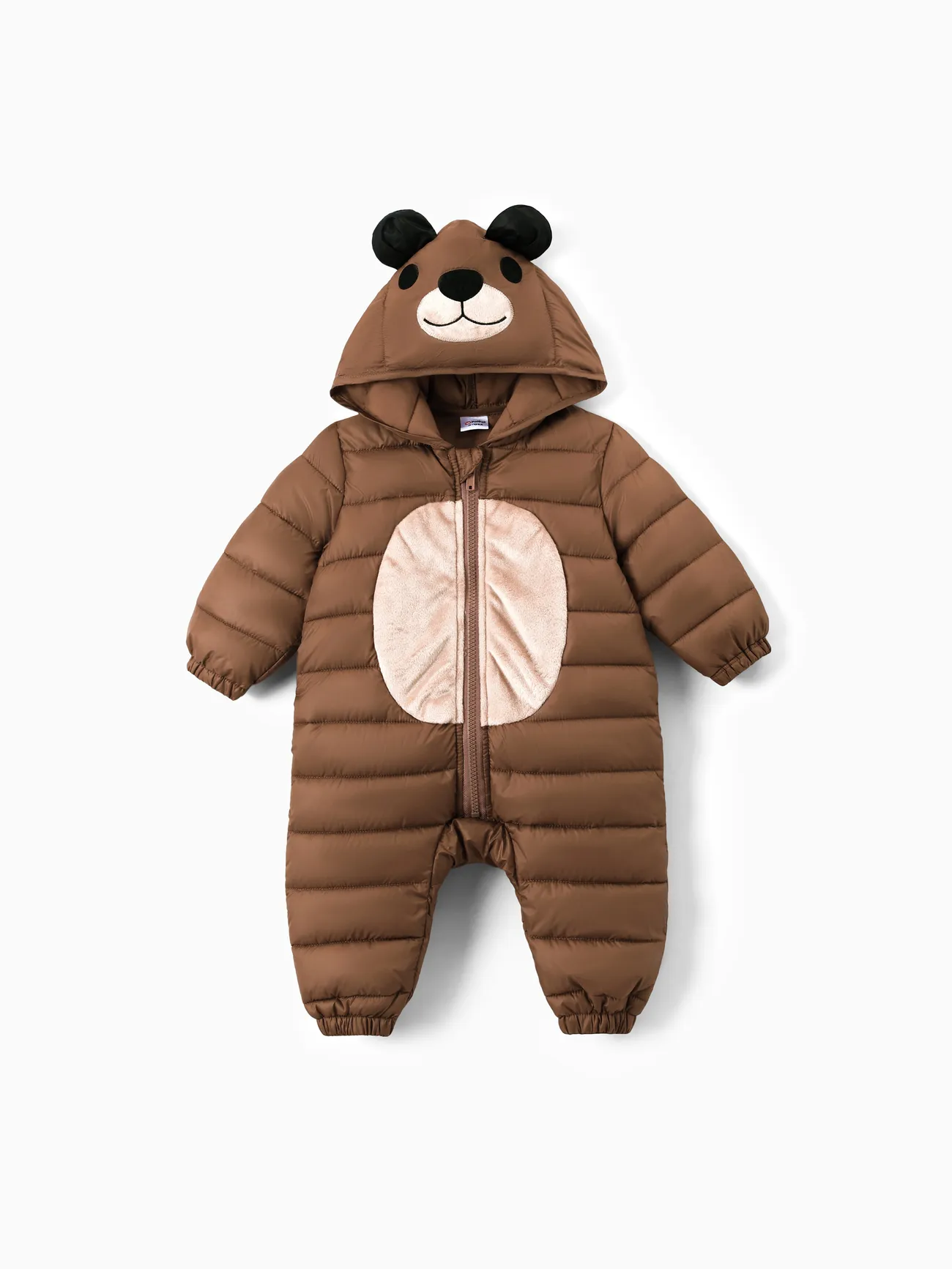 Baby Boy Bear Style Hooded Cotton-Padded Jumpsuit
