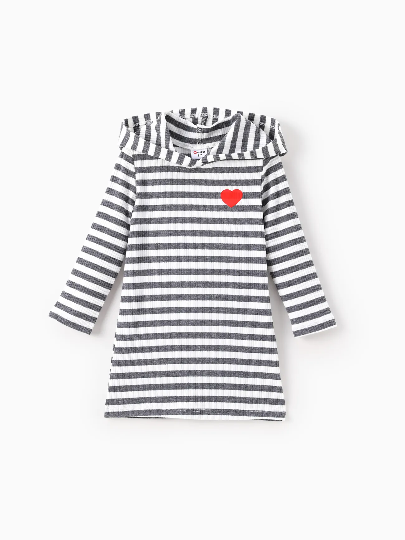 Toddler Girl Hooded Stripe Heart print Dress
Toddler Girl Hooded Stripe Heart print Dress