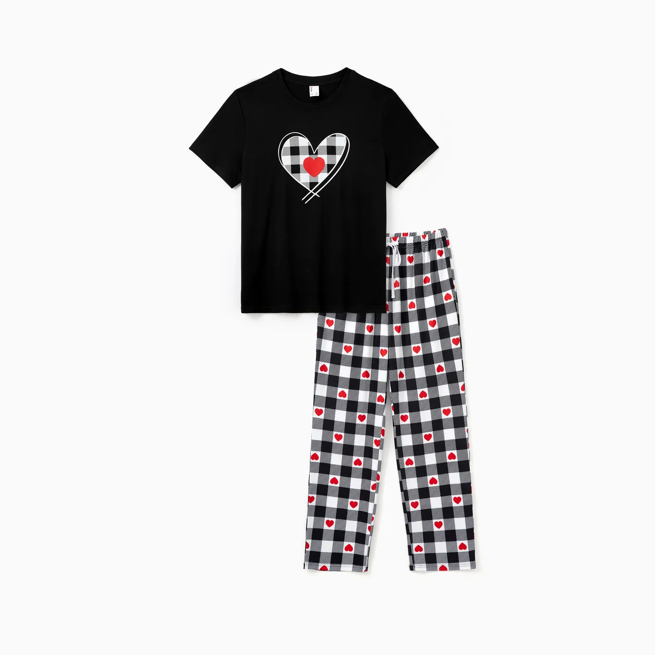 Valentine's Day Family Matching Heart Print Short-sleeve Top and Plaid Pants Black Pajamas Set
Valentine's Day Family Matching Heart Print Short-sleeve Top and Plaid Pants Black Pajamas Set