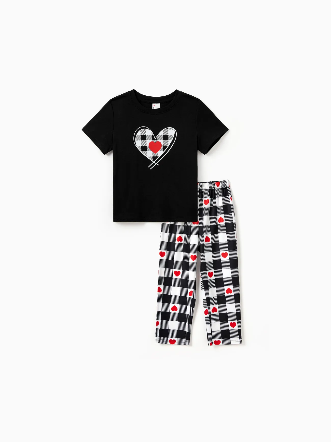 Valentine's Day Family Matching Heart Print Short-sleeve Top and Plaid Pants Black Pajamas Set
Valentine's Day Family Matching Heart Print Short-sleeve Top and Plaid Pants Black Pajamas Set