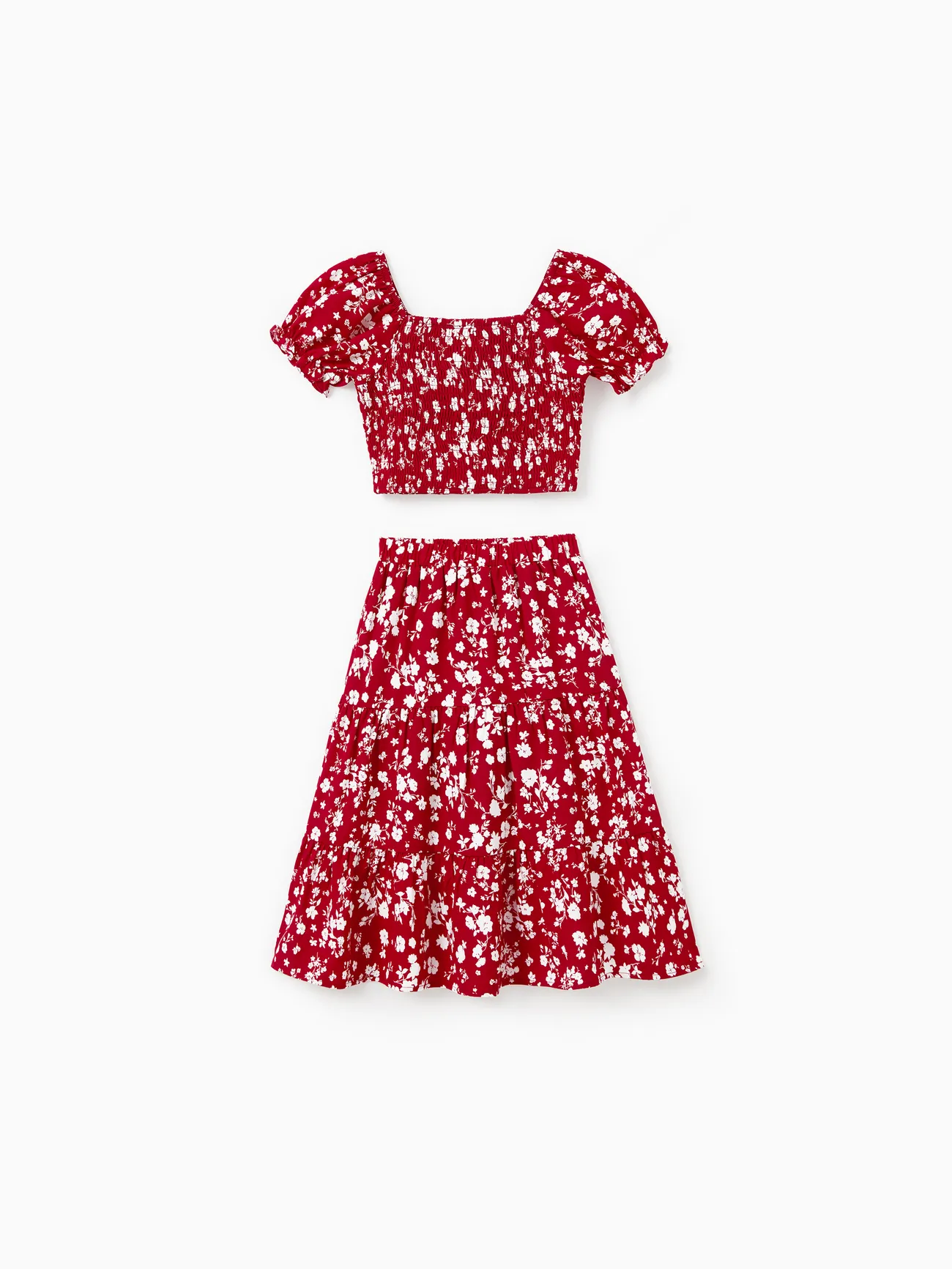Valentine's Day Family Matching Red Sets Floral Polo Short-sleeve Top or Off Shoulder Split Hem Skirt Co-ord Set 
Valentine's Day Family Matching Red Sets Floral Polo Short-sleeve Top or Off Shoulder Split Hem Skirt Co-ord Set