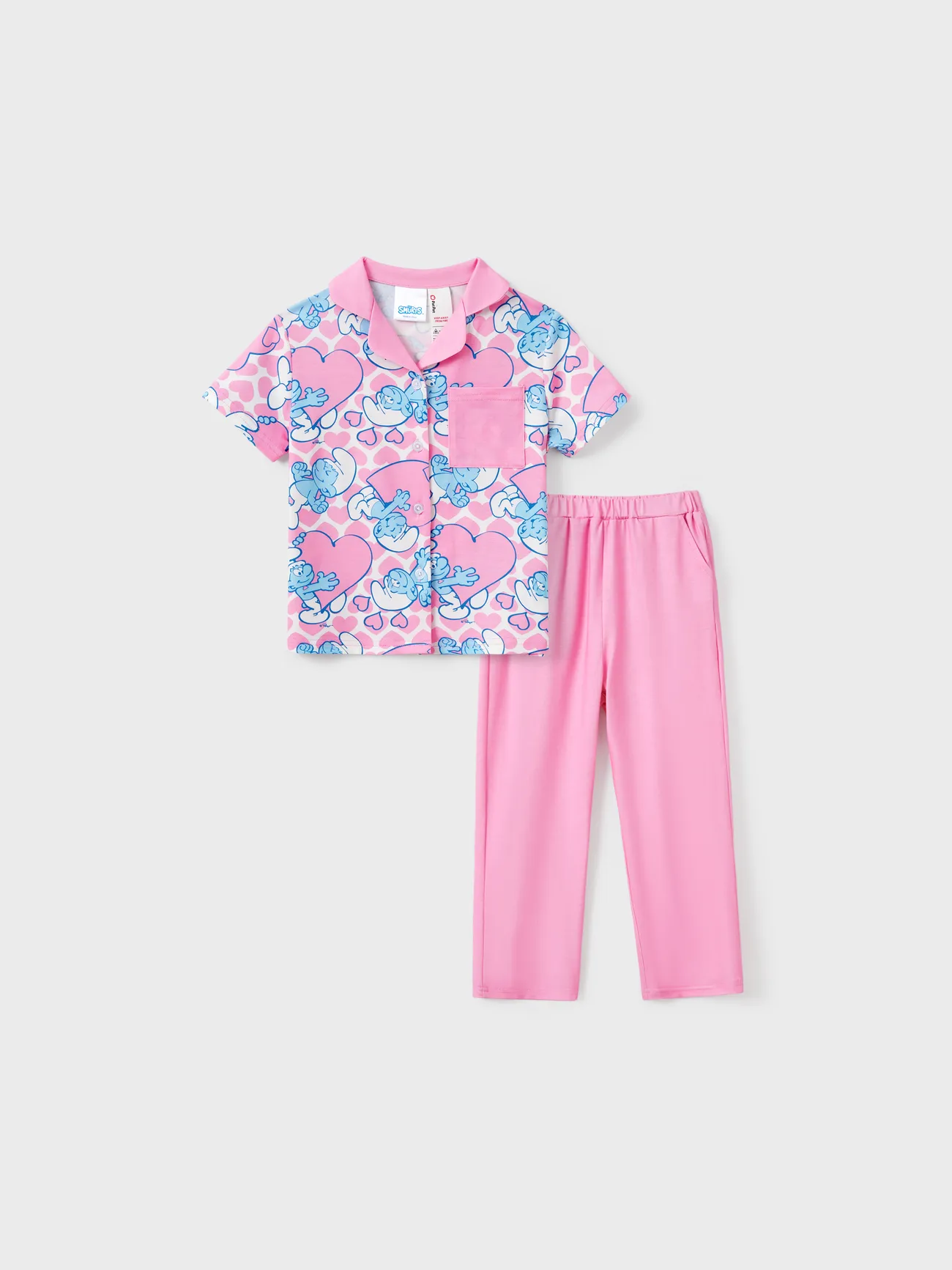 The Smurfs Family matching 2pcs Valentine's Day Heart Pattern Lapel Pajamas Set(Flame Resistant)
The Smurfs Family matching 2pcs Valentine's Day Heart Pattern Lapel Pajamas Set(Flame Resistant)