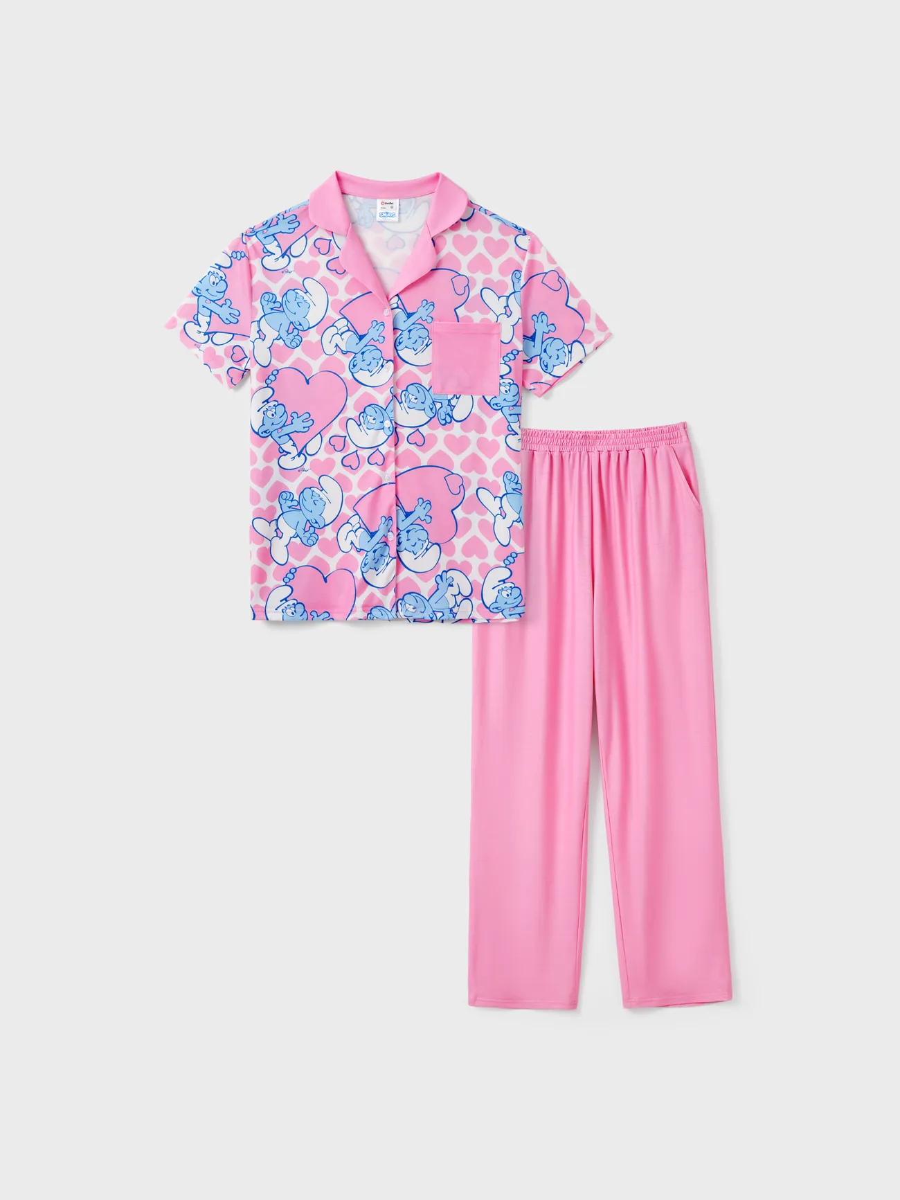 The Smurfs Family matching 2pcs Valentine's Day Heart Pattern Lapel Pajamas Set(Flame Resistant)
The Smurfs Family matching 2pcs Valentine's Day Heart Pattern Lapel Pajamas Set(Flame Resistant)