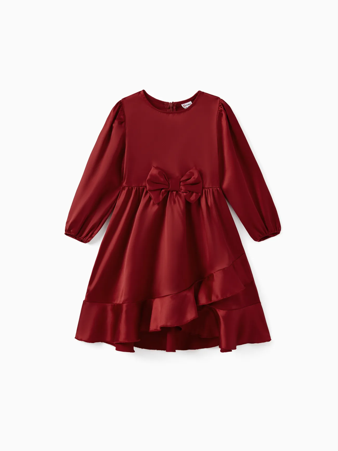 Red Matching Family Outfits Silky Satin Long Puff Sleeves Dress or Plaid Shirt 
Red Matching Family Outfits Silky Satin Long Puff Sleeves Dress or Plaid Shirt