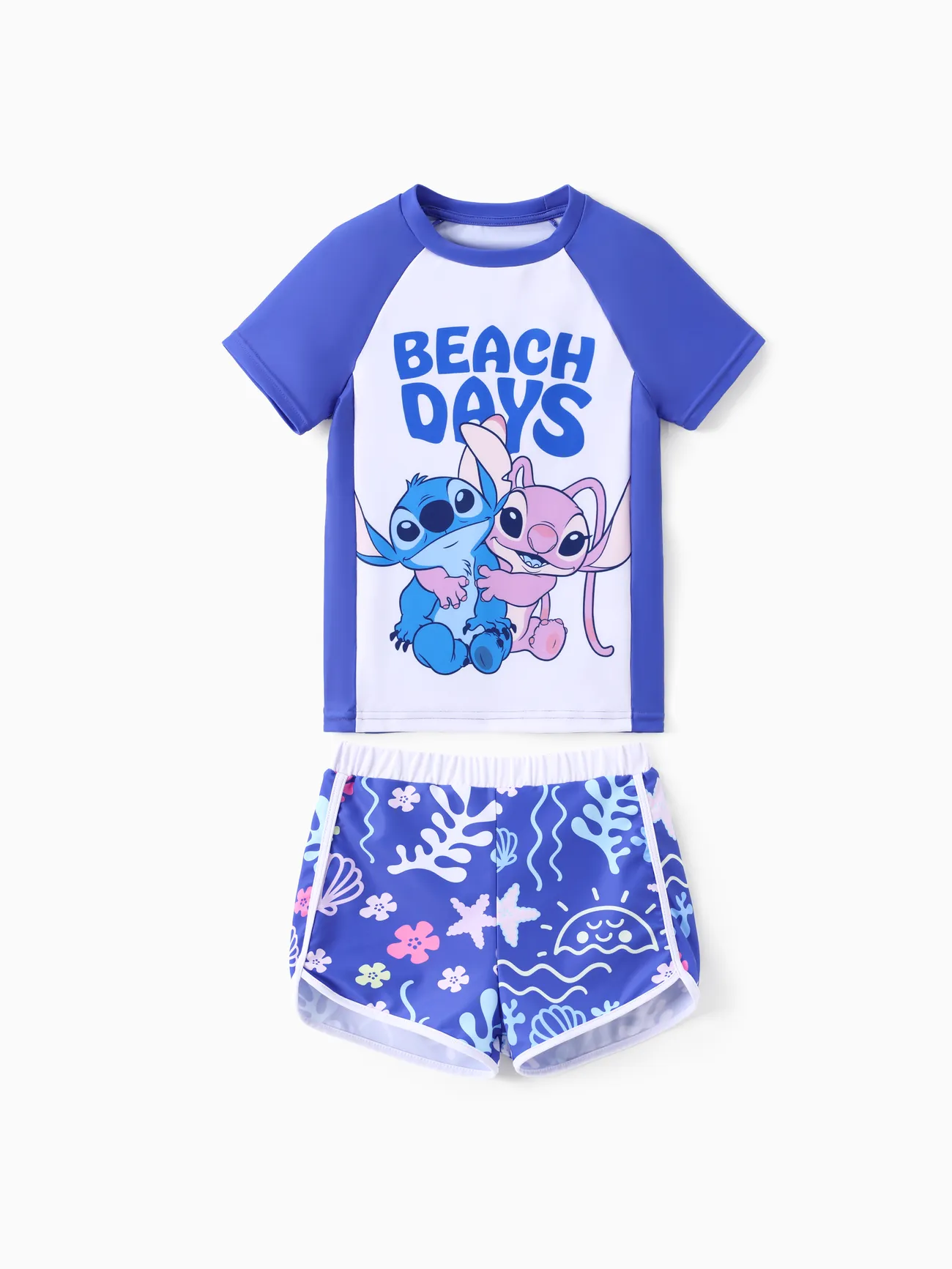 Disney Stitch Kid Girl 2pcs Character Tropical Floral Colorblock Print Sun Protection Short-sleeve Tops and Trunks Swimsuit Set
Disney Stitch Kid Girl 2pcs Character Tropical Floral Colorblock Print Sun Protection Short-sleeve Tops and Trunks Swimsuit Set