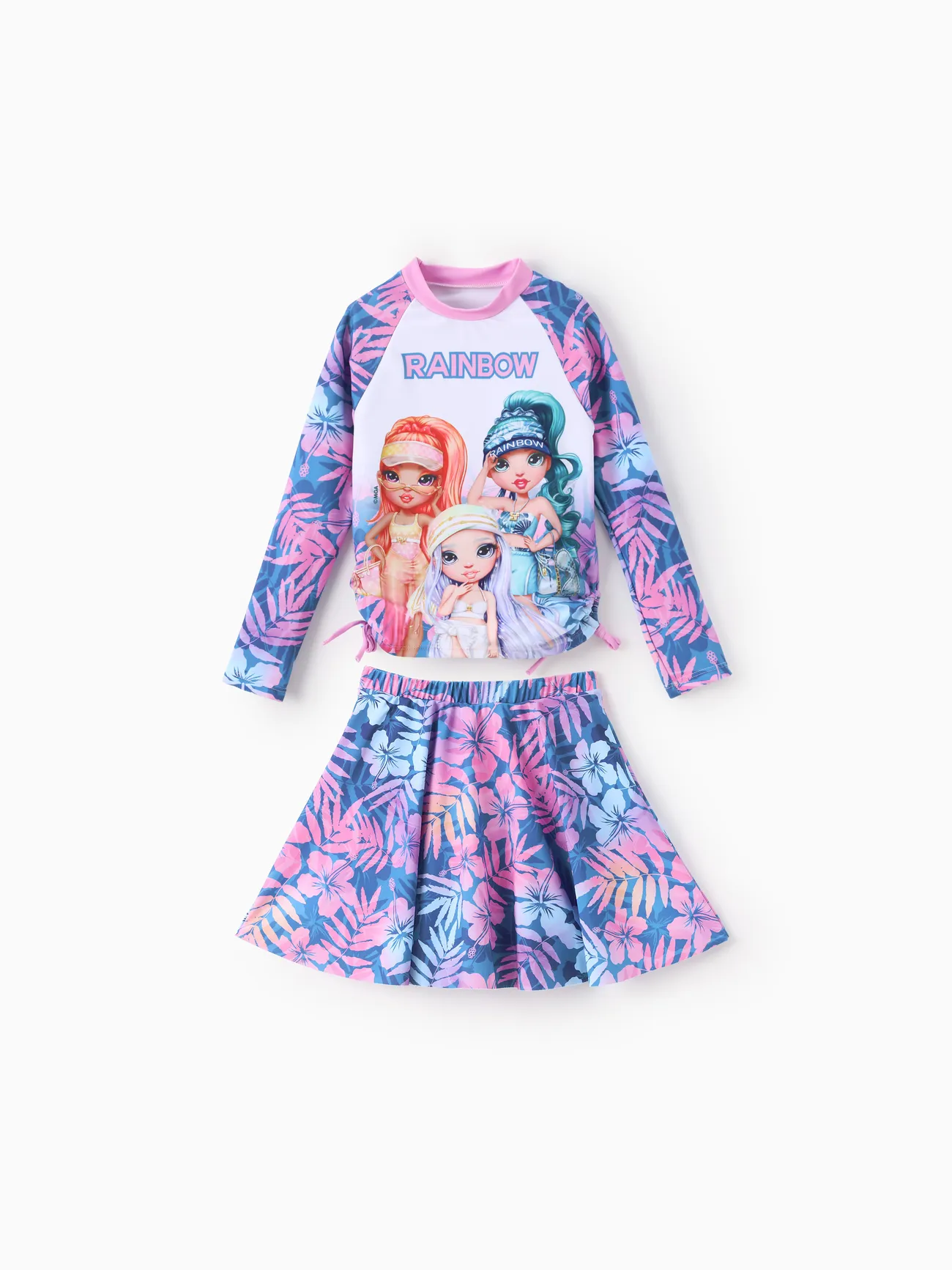 Rainbow High Toddler/Kid GIrl 2pcs Poppy Skyler Violet Floral Colorblock Print UPF50+ Long-sleeve Swimsuit Set
Rainbow High Toddler/Kid GIrl 2pcs Poppy Skyler Violet Floral Colorblock Print UPF50+ Long-sleeve Swimsuit Set