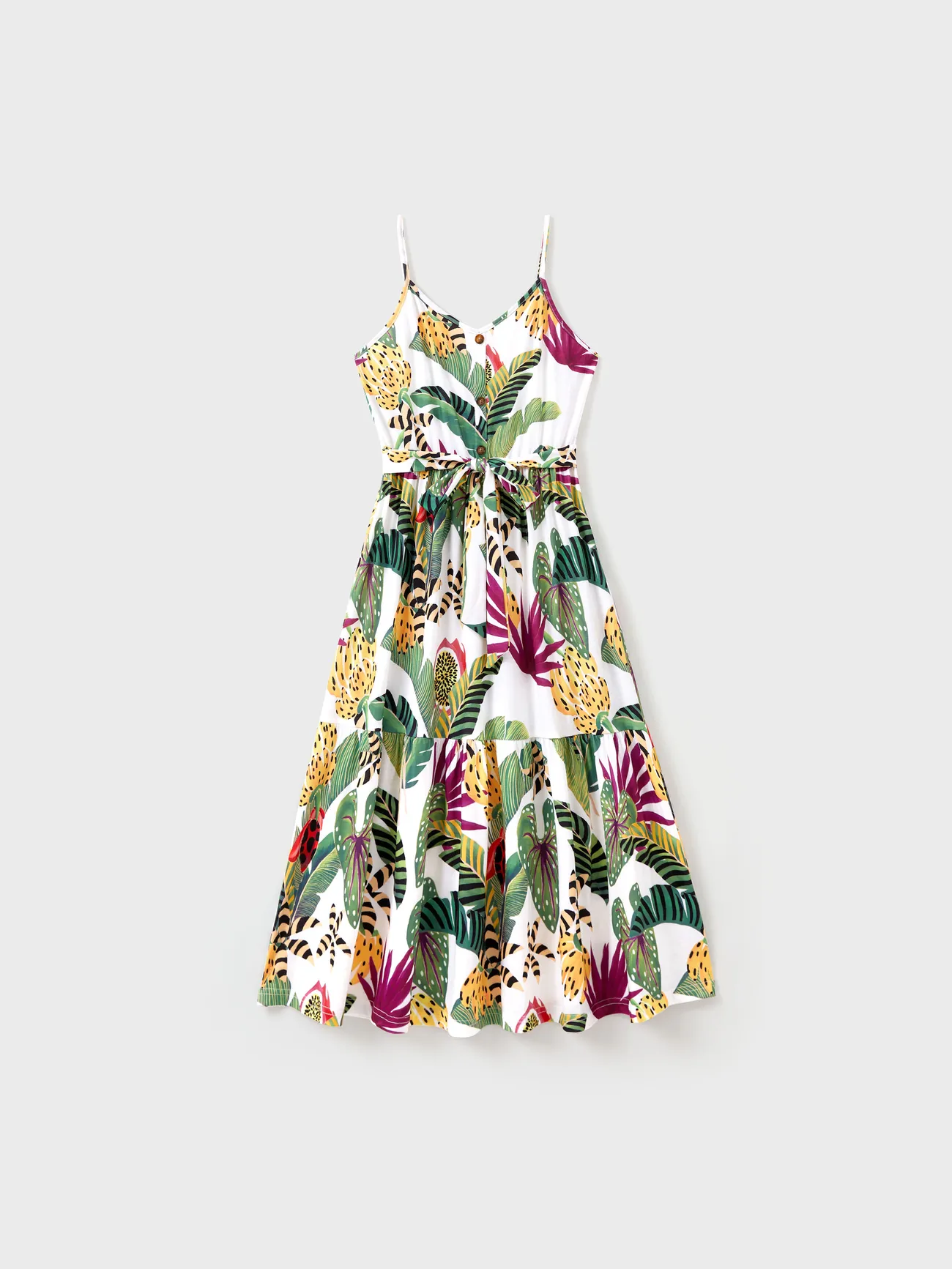 Family Matching Tropical Floral Print Short-sleeve Top or Camisole Dress Set 
Family Matching Tropical Floral Print Short-sleeve Top or Camisole Dress Set