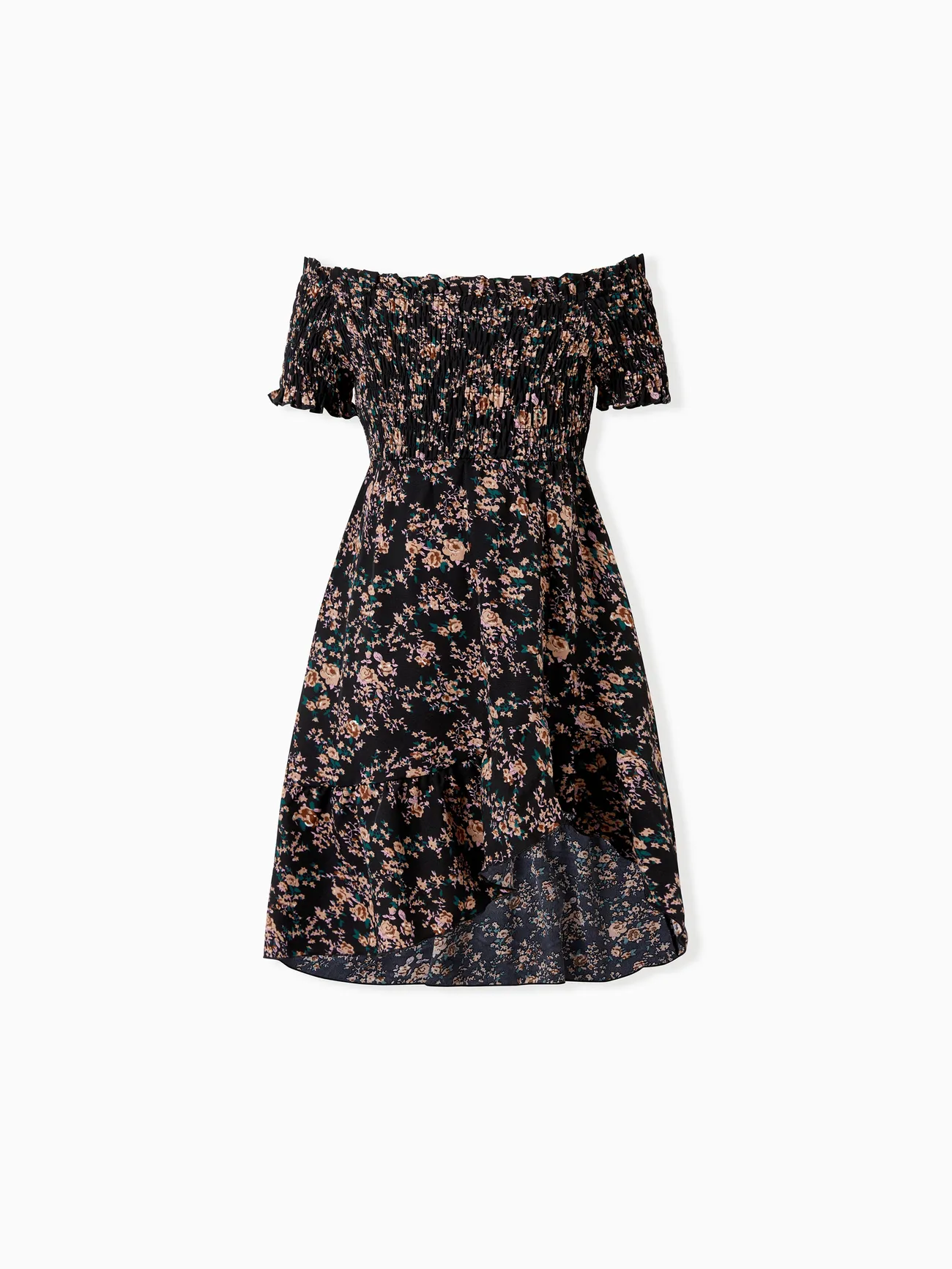 Matching Family Dresses - Black Floral Shirred Off Shoulder Dress for Mommy Me
Matching Family Dresses - Black Floral Shirred Off Shoulder Dress for Mommy Me