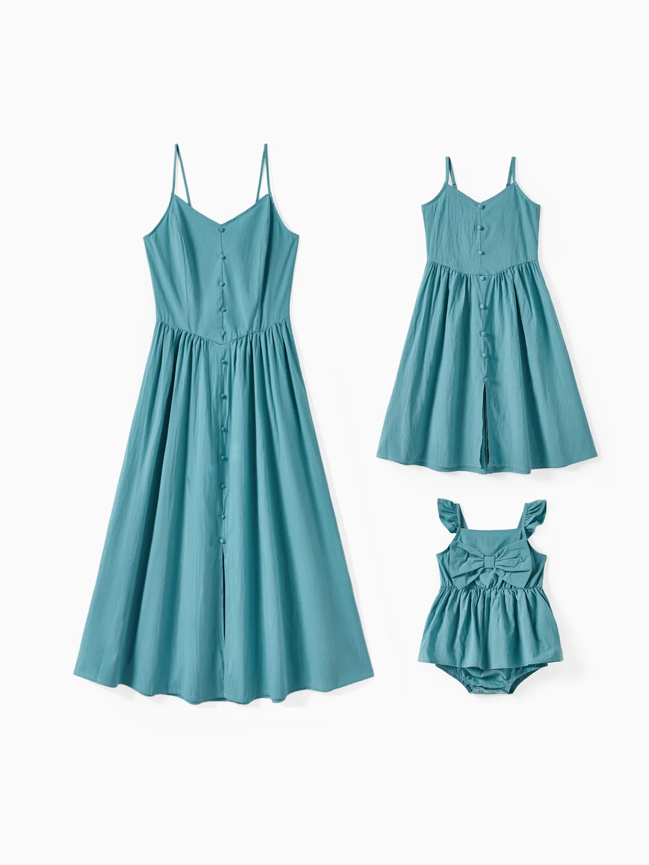 Mommy and Me Button Decor A-Line Split Hem Green Strap Dress
Mommy and Me Button Decor A-Line Split Hem Green Strap Dress