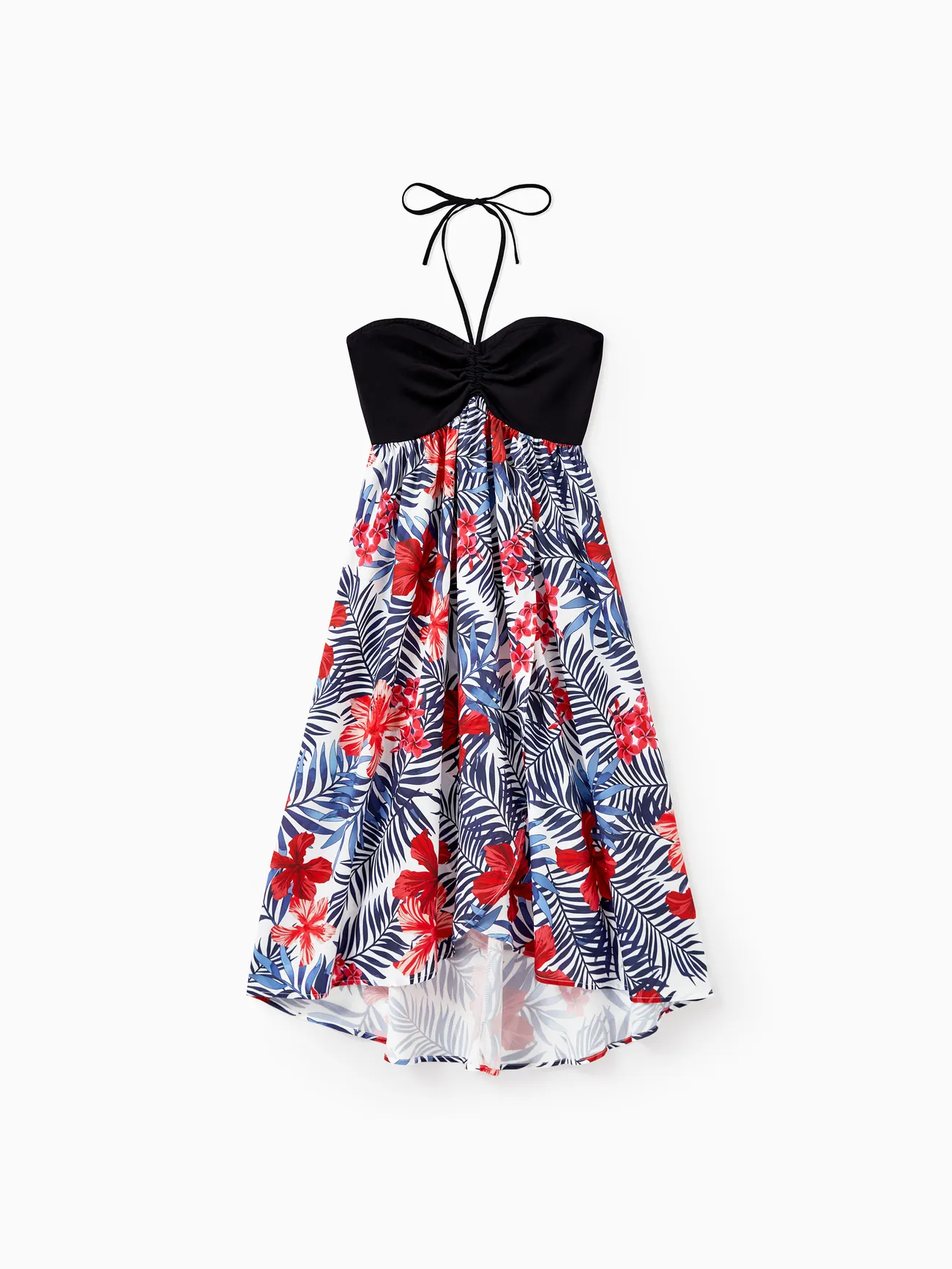 Family Matching Black Cotton Tee Beach Short-sleeve Shirt and Flora Print Splicing Halter Strap Midi Dress Sets
Family Matching Black Cotton Tee Beach Short-sleeve Shirt and Flora Print Splicing Halter Strap Midi Dress Sets