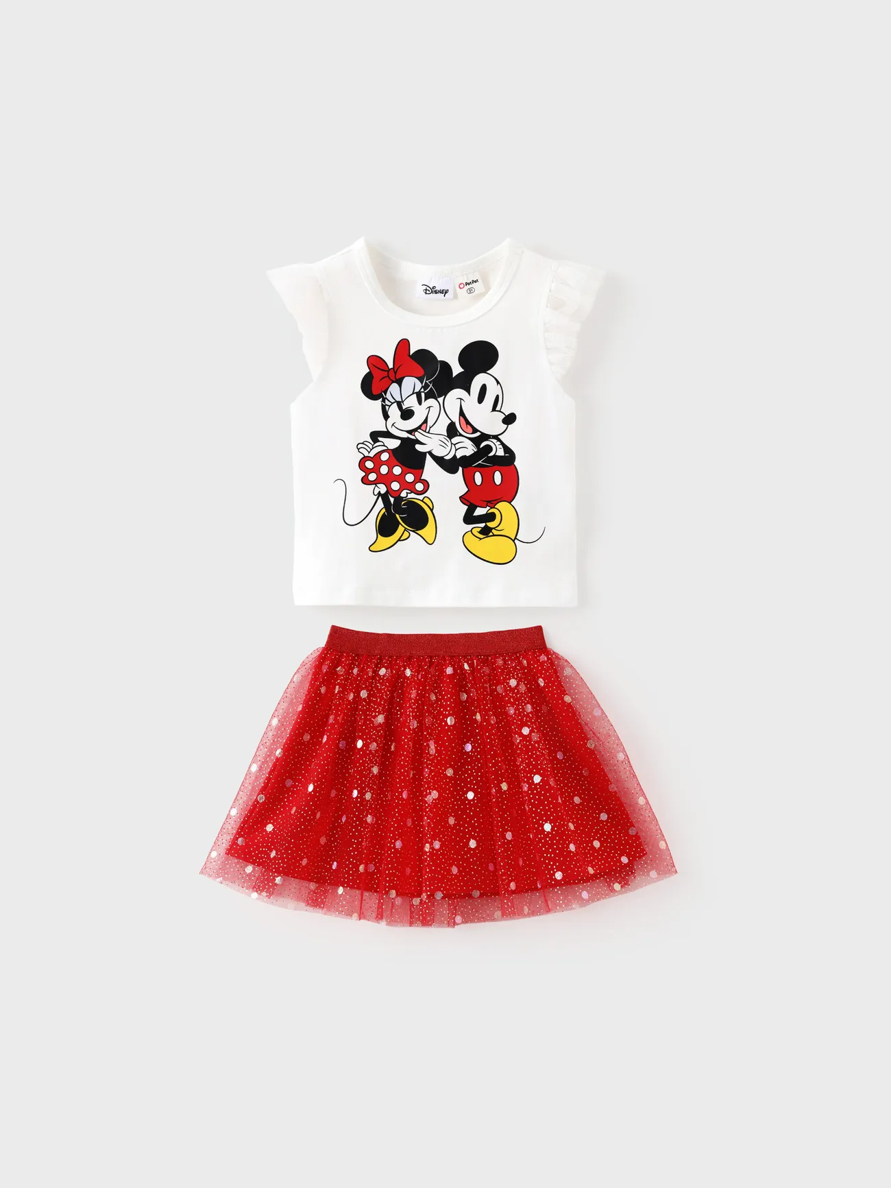 Disney Mickey and Friends Toddler Girl 2pcs Minnie Mouse Ruffle-sleeve Top and Polka dots Mesh Skirt Set
Disney Mickey and Friends Toddler Girl 2pcs Minnie Mouse Ruffle-sleeve Top and Polka dots Mesh Skirt Set