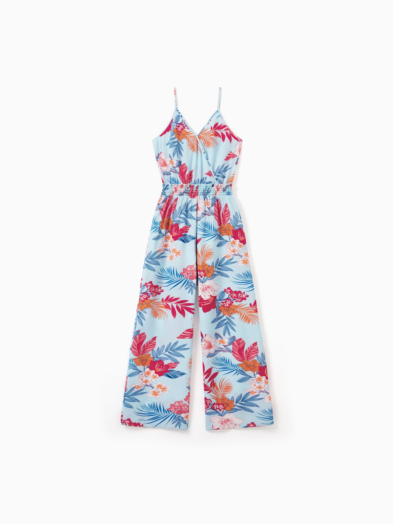 Matching Family Tropical Floral Jumpsuits Sleeveless Wide-Leg Romper Summer Vacation Beachwear for Mommy and Me 
Matching Family Tropical Floral Jumpsuits Sleeveless Wide-Leg Romper Summer Vacation Beachwear for Mommy and Me