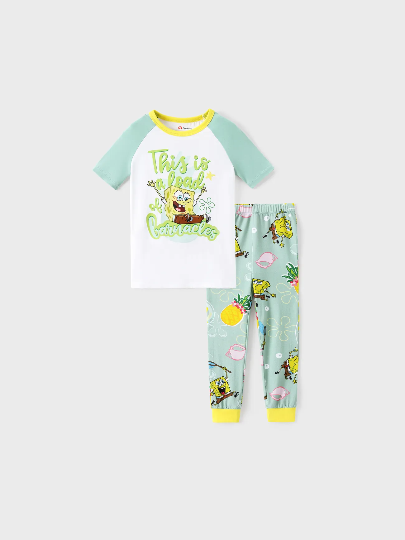 SpongeBob SquarePants Family matching Pineapple Print Colorblock Short-sleeve Top And Pants Snug-Fitting Pajamas Set
SpongeBob SquarePants Family matching Pineapple Print Colorblock Short-sleeve Top And Pants Snug-Fitting Pajamas Set