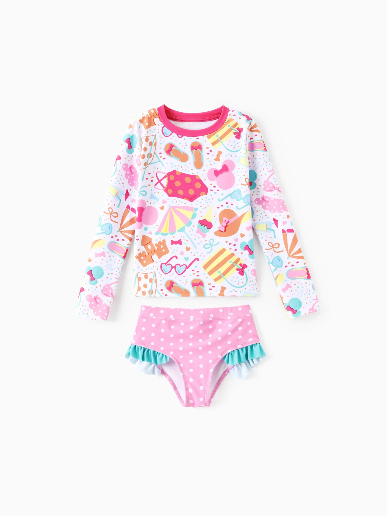 Disney Mickey and Friends Minnie Mouse 2pcs Marine Print Ruffled UPF 50+ Swimsuits
Disney Mickey and Friends Minnie Mouse 2pcs Marine Print Ruffled UPF 50+ Swimsuits