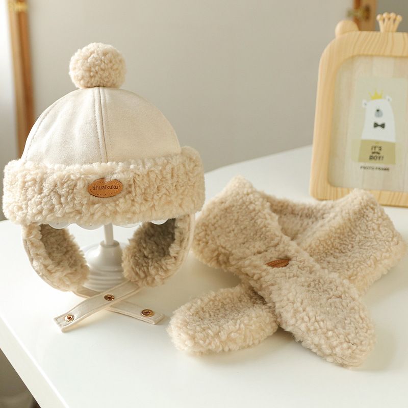 Toddler/Kids Thick plush warm hat and scarf