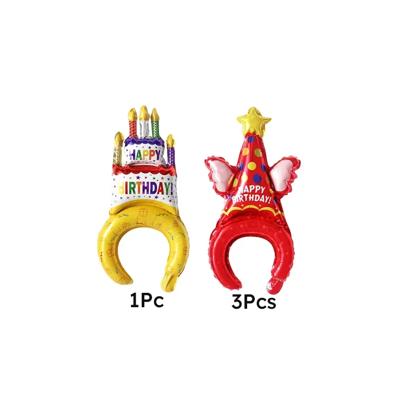 Set of 4 Aluminum Foil Balloon Headbands for Birthday Parties and Events
Set of 4 Aluminum Foil Balloon Headbands for Birthday Parties and Events