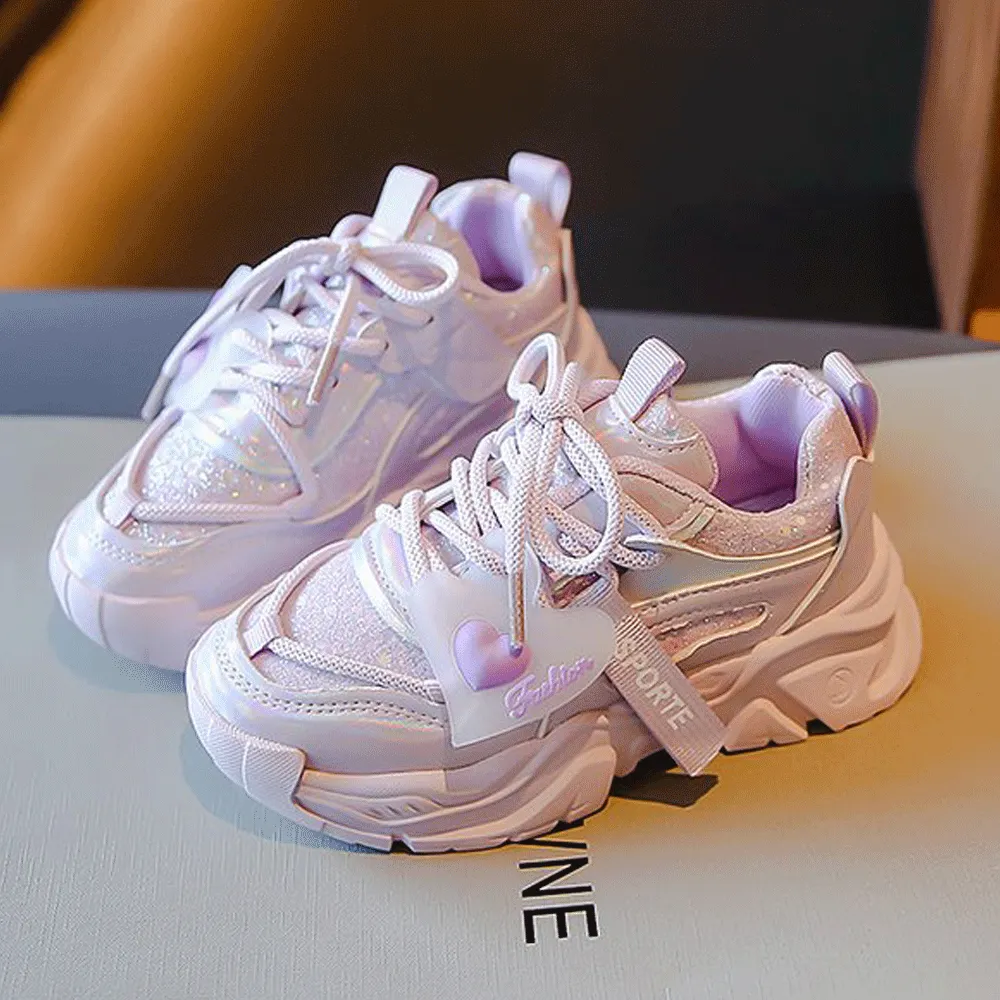 Toddler and Kids Girls Solid color Glitter Design Lace-up Sports Shoes
Toddler and Kids Girls Solid color Glitter Design Lace-up Sports Shoes