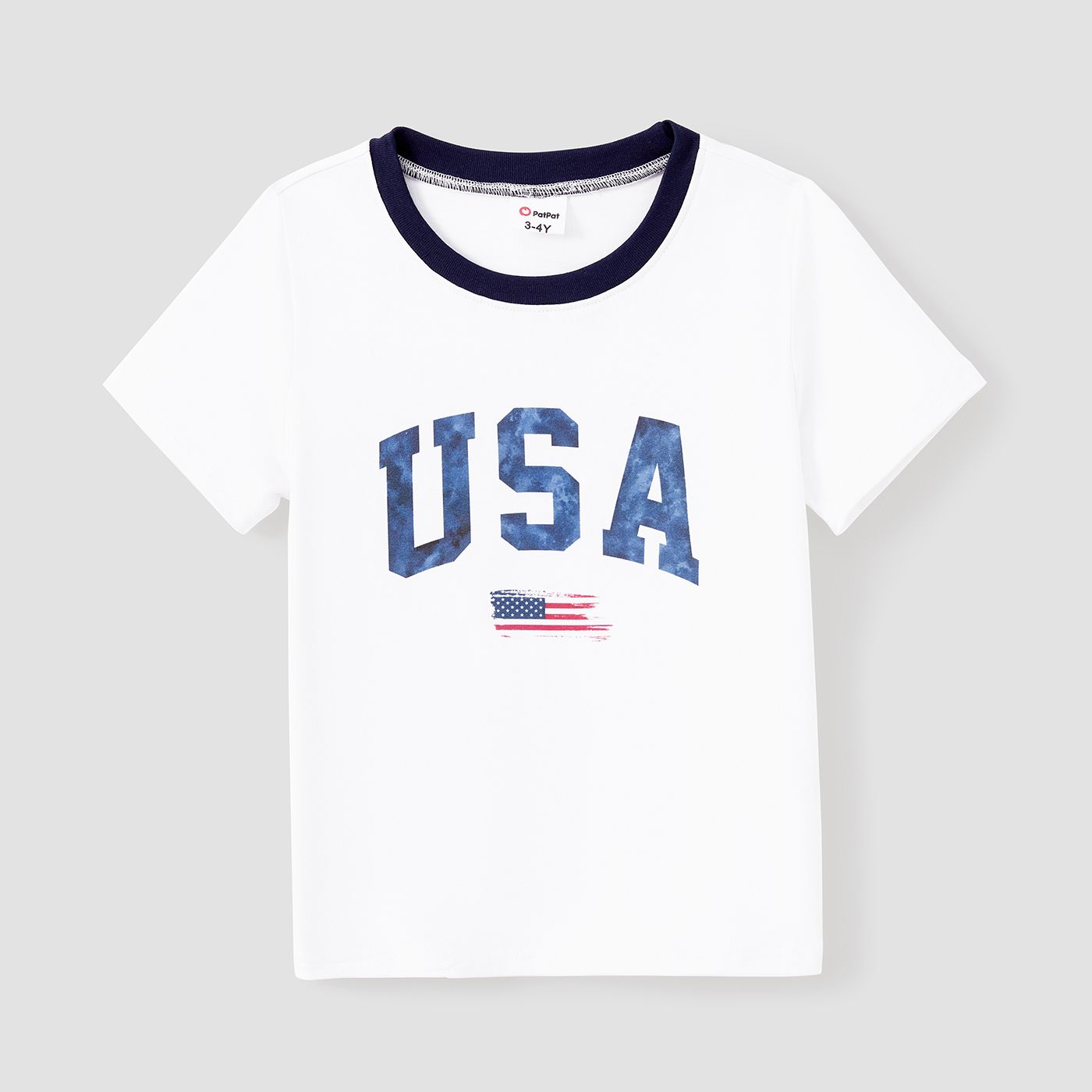 

Independence Day Family Matching USA Print American Flag Cotton Short Sleeves Tops