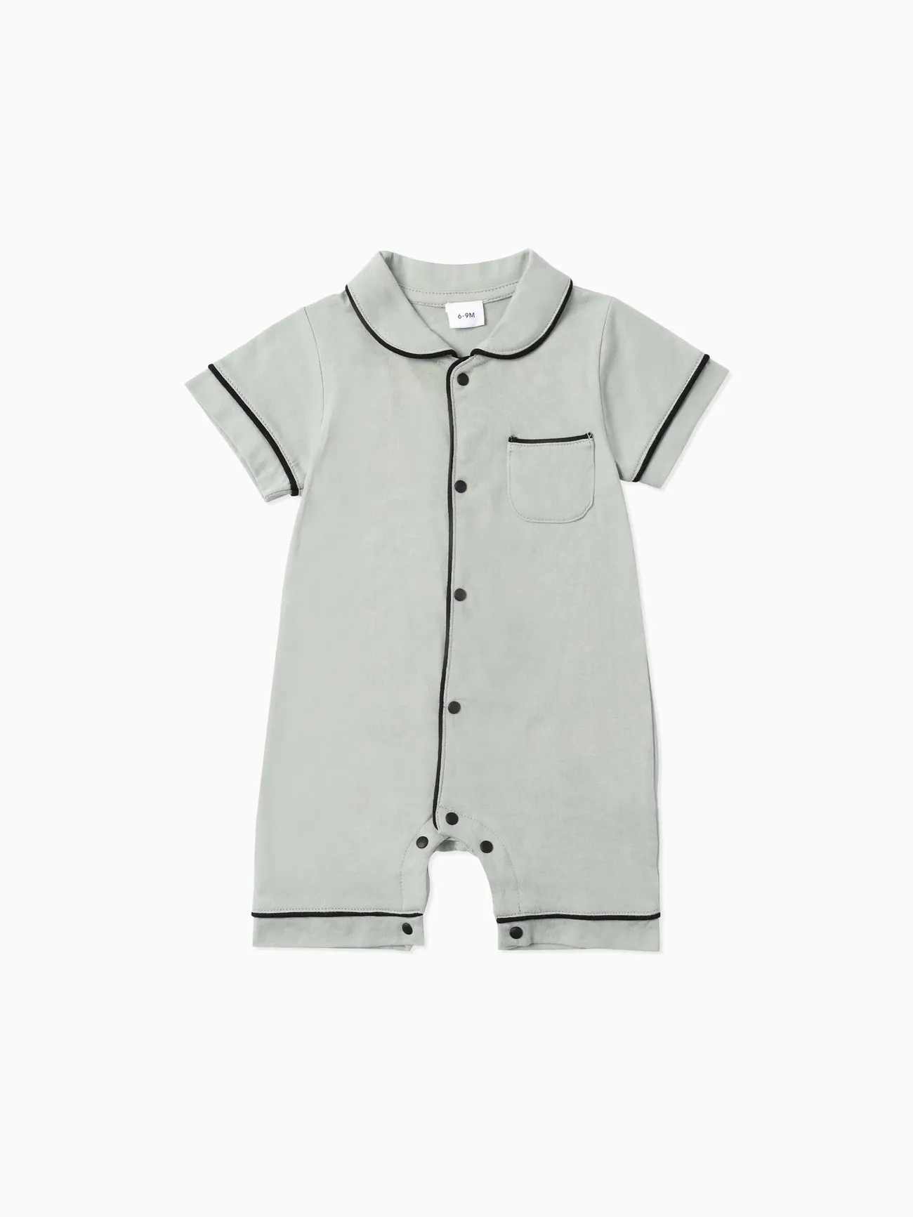 Baby Girl/Boy Solid Cotton Color-block Short Sleeves Lapel Jumpsuit
Baby Girl/Boy Solid Cotton Color-block Short Sleeves Lapel Jumpsuit