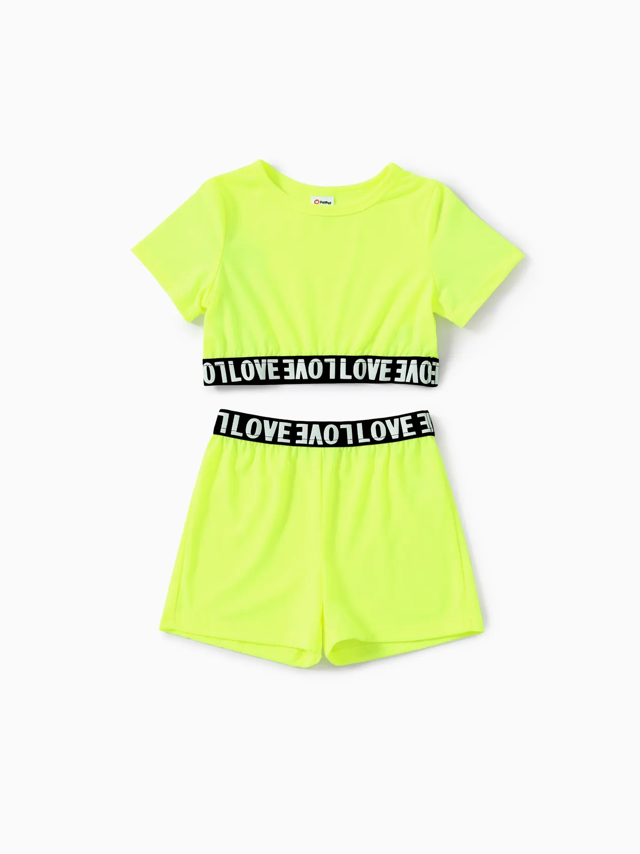 2-piece Toddler Girl Letter Print Crop Tee and Elasticized Shorts Set
2-piece Toddler Girl Letter Print Crop Tee and Elasticized Shorts Set