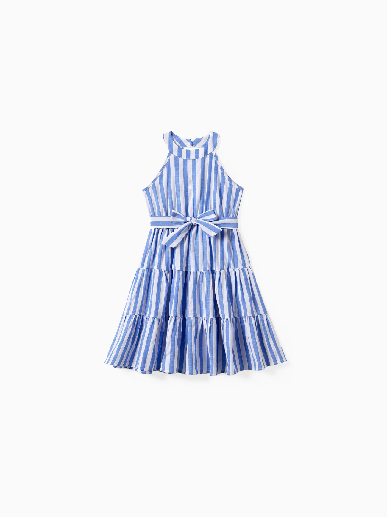 Family Matching Stripe Shirt and High Neck Halter Tiered Tassel Trim Dress Sets
Family Matching Stripe Shirt and High Neck Halter Tiered Tassel Trim Dress Sets