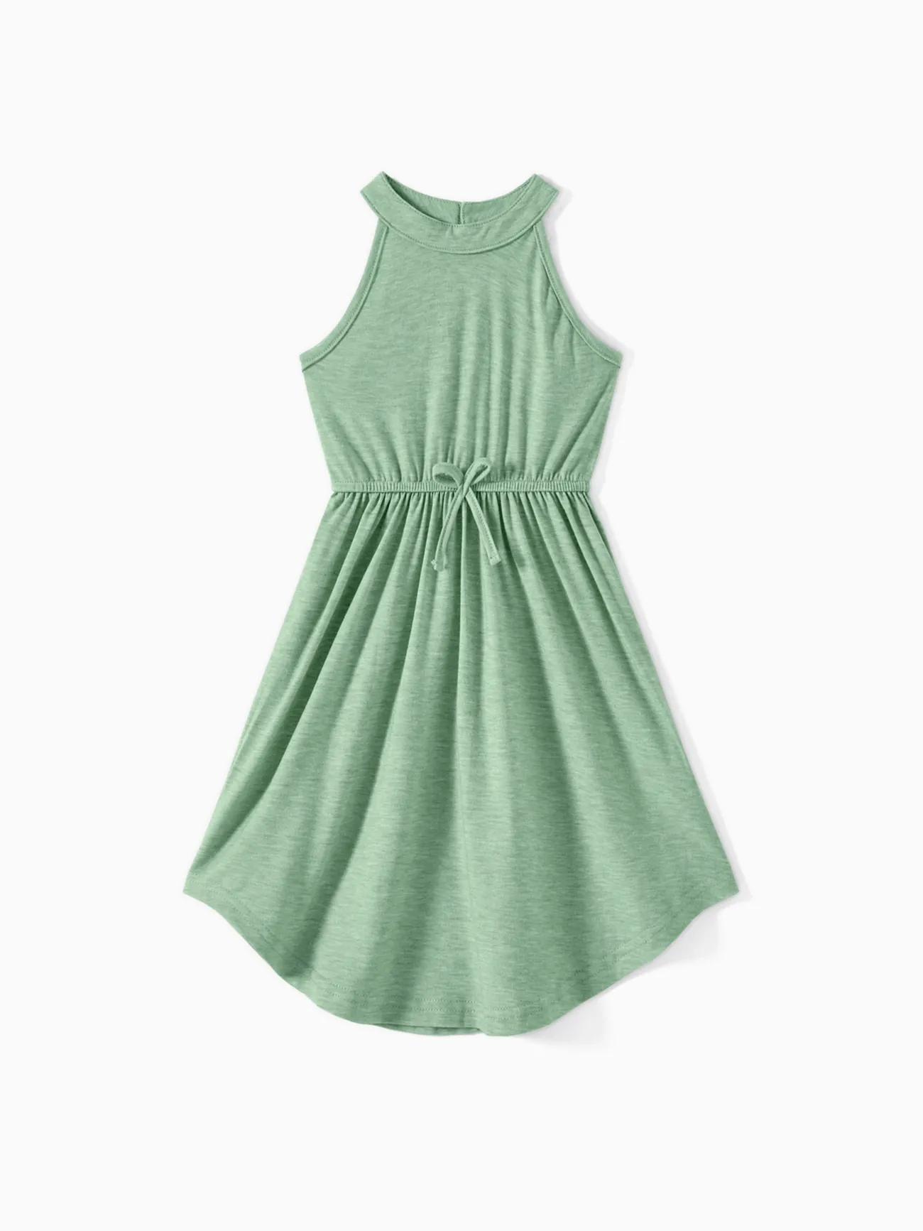 Family Matching Green Halter Neck Sleeveless Drawstring Dresses and Striped Splicing Short-sleeve T-shirts Sets
Family Matching Green Halter Neck Sleeveless Drawstring Dresses and Striped Splicing Short-sleeve T-shirts Sets