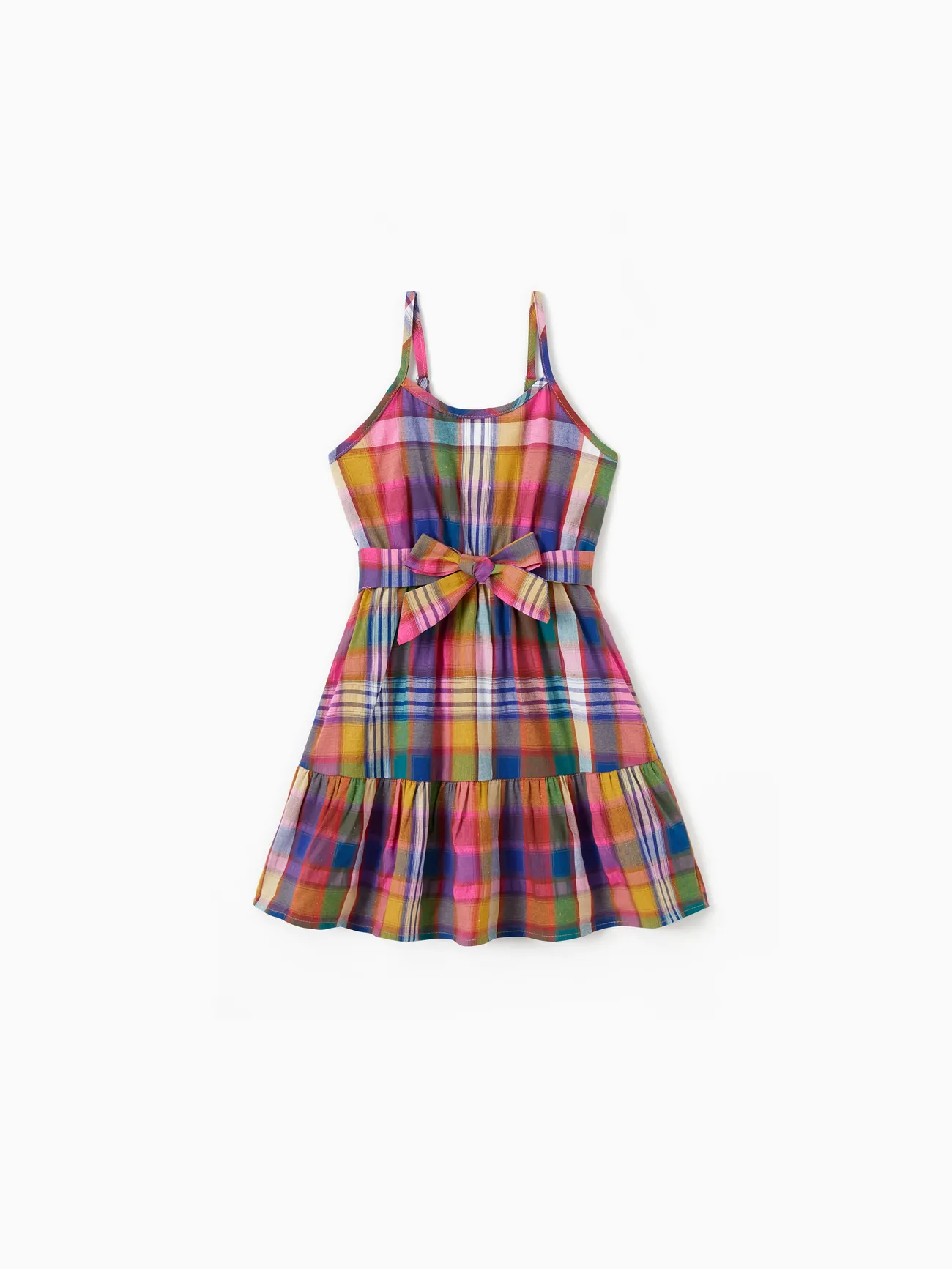 Family Matching Sets Preppy Style Solid Color Polo Shirt or Colorful Plaid Ruffle Hem Belted Strap Dress
Family Matching Sets Preppy Style Solid Color Polo Shirt or Colorful Plaid Ruffle Hem Belted Strap Dress