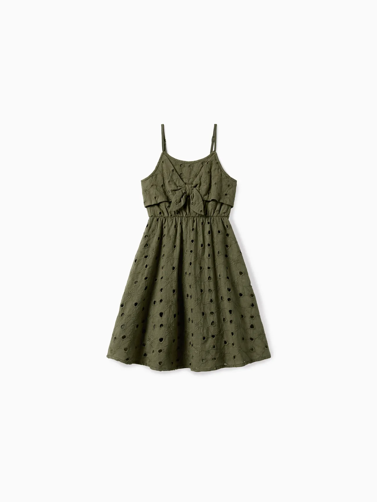 Family Matching Colorblock T-Shirt and Embroidered Eyelet Neck Tie Button Strap Dress Sets
Family Matching Colorblock T-Shirt and Embroidered Eyelet Neck Tie Button Strap Dress Sets