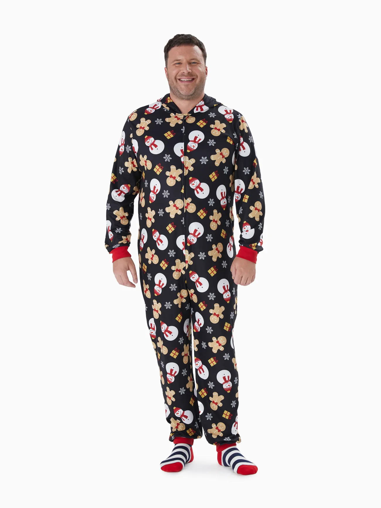 Christmas Pajamas Gingerbread Man and Snowman Pattern Zipper Hooded Onesies Matching Family Outfits
Christmas Pajamas Gingerbread Man and Snowman Pattern Zipper Hooded Onesies Matching Family Outfits