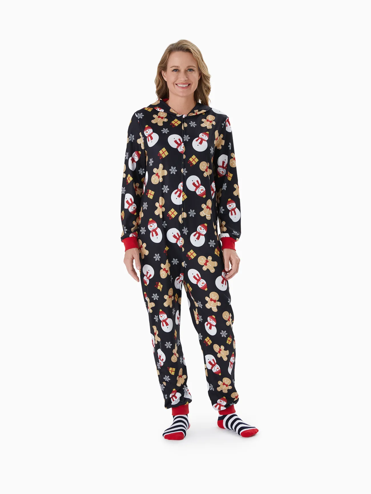 Christmas Pajamas Gingerbread Man and Snowman Pattern Zipper Hooded Onesies Matching Family Outfits
Christmas Pajamas Gingerbread Man and Snowman Pattern Zipper Hooded Onesies Matching Family Outfits