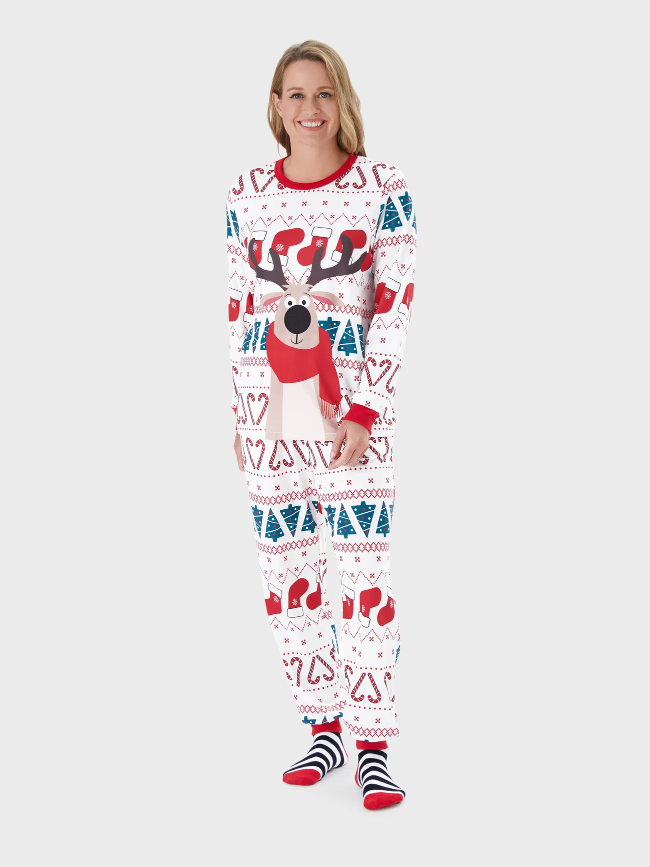 Christmas Family Matching Reindeer Big Graphic Allover Pattern Background Pajamas Sets with Pockets and Drawstring
Christmas Family Matching Reindeer Big Graphic Allover Pattern Background Pajamas Sets with Pockets and Drawstring