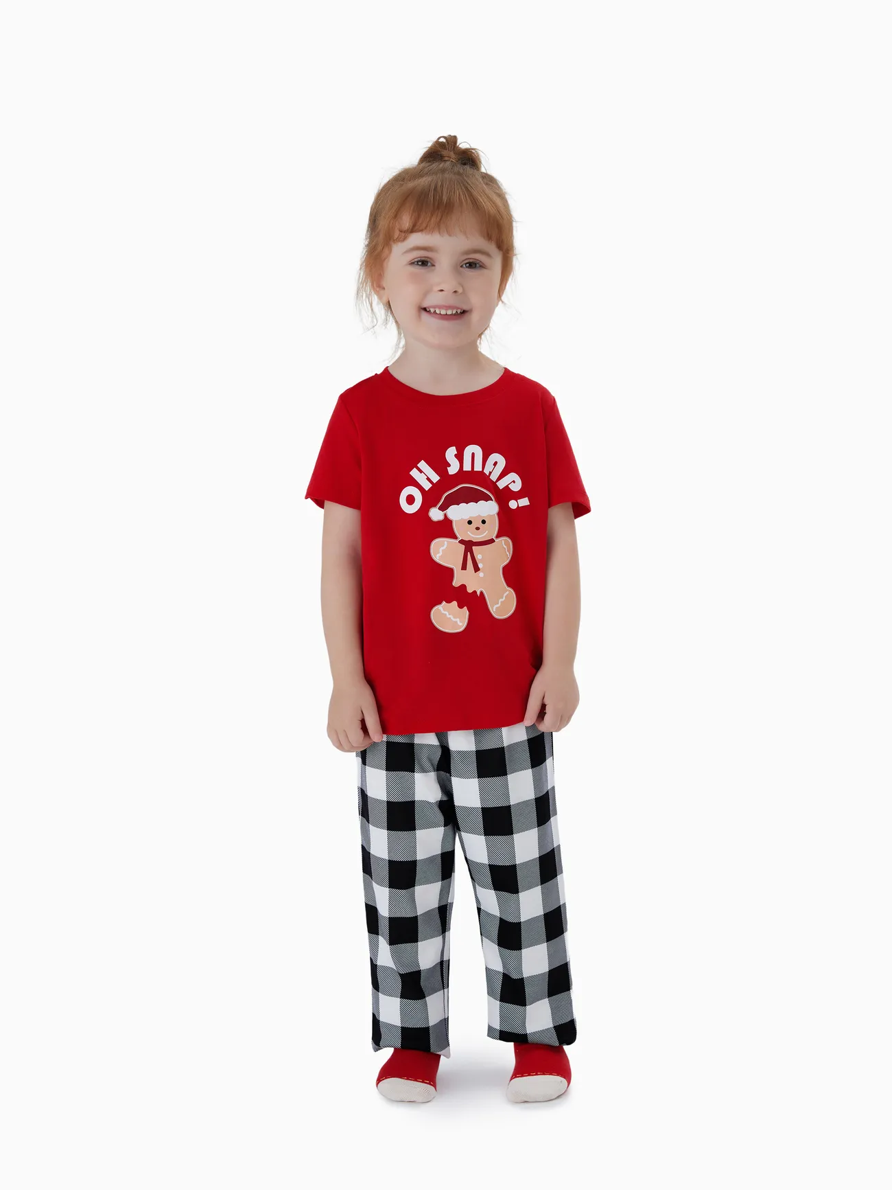 Christmas Family Matching Gingerbread Man Print Short-sleeve Tops and Plaid Pants Pajamas Sets 
Christmas Family Matching Gingerbread Man Print Short-sleeve Tops and Plaid Pants Pajamas Sets