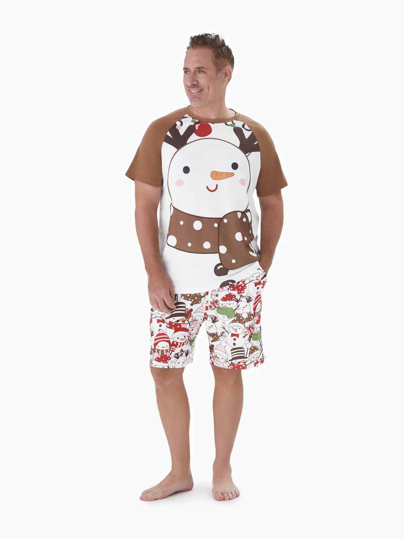 Christmas Family Short Sleeves Snowman Big Graphic Tops Allover Pattern Shorts Pajamas Sets
Christmas Family Short Sleeves Snowman Big Graphic Tops Allover Pattern Shorts Pajamas Sets