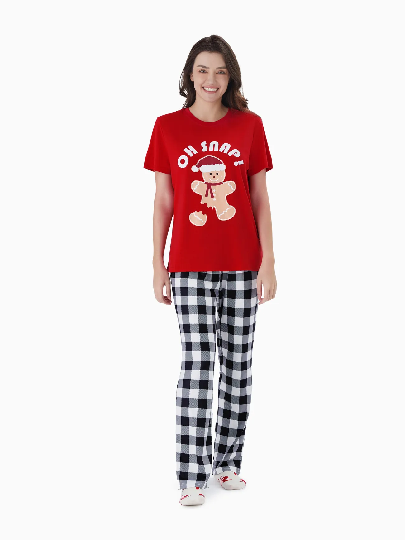 Christmas Family Matching Gingerbread Man Print Short-sleeve Tops and Plaid Pants Pajamas Sets
Christmas Family Matching Gingerbread Man Print Short-sleeve Tops and Plaid Pants Pajamas Sets