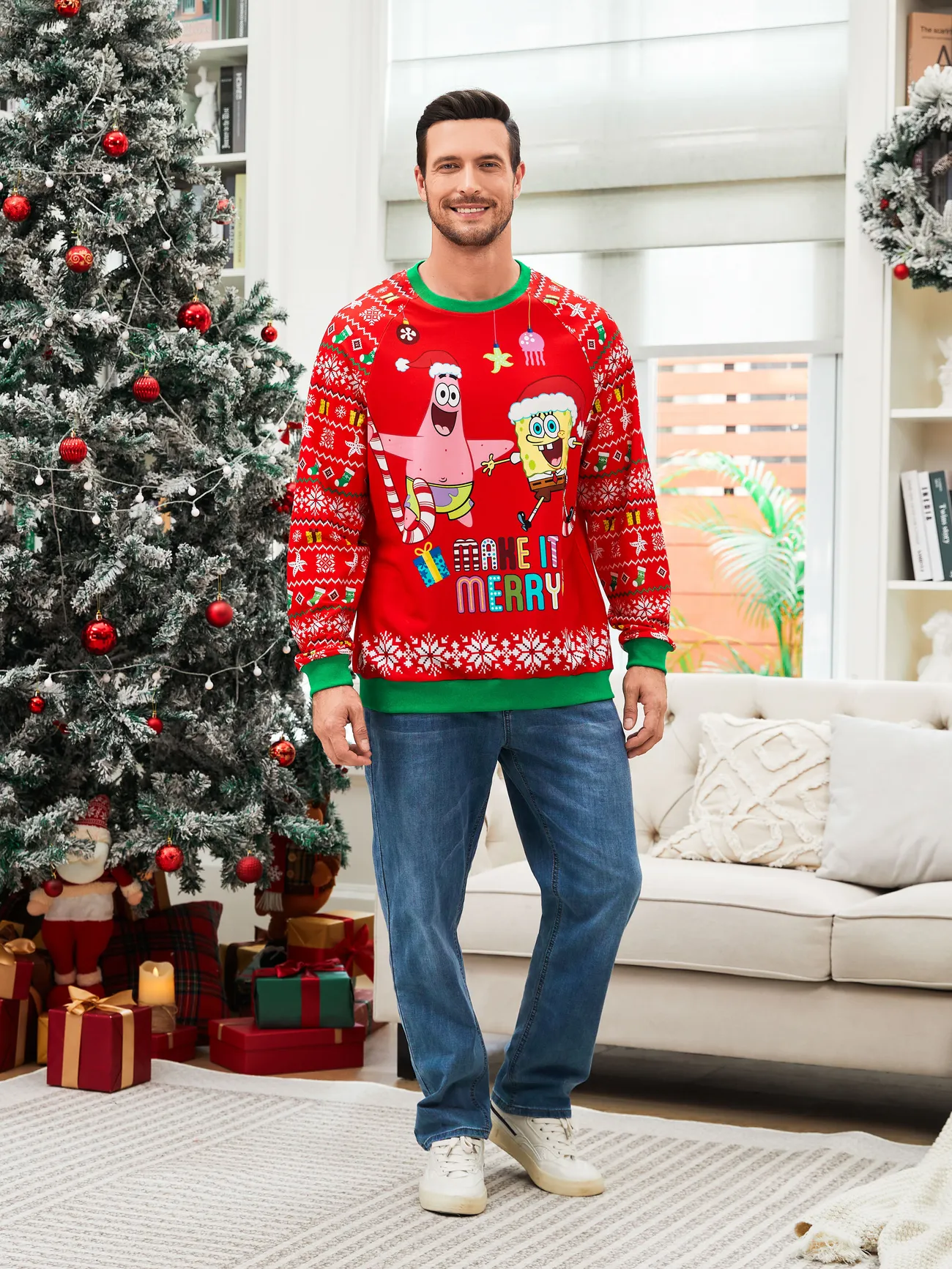 SpongeBob SquarePants Family matching 1pc Christmas Pattern Long-sleeve Sweatshirt/Jumpsuit
SpongeBob SquarePants Family matching 1pc Christmas Pattern Long-sleeve Sweatshirt/Jumpsuit