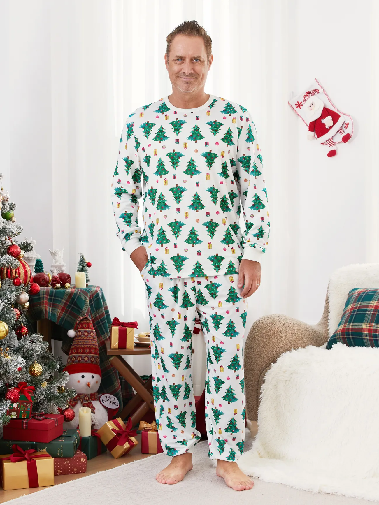 Christmas Family Matching Allover Christmas Tree Pattern Pajamas Sets with Drawstring and Pockets
Christmas Family Matching Allover Christmas Tree Pattern Pajamas Sets with Drawstring and Pockets
