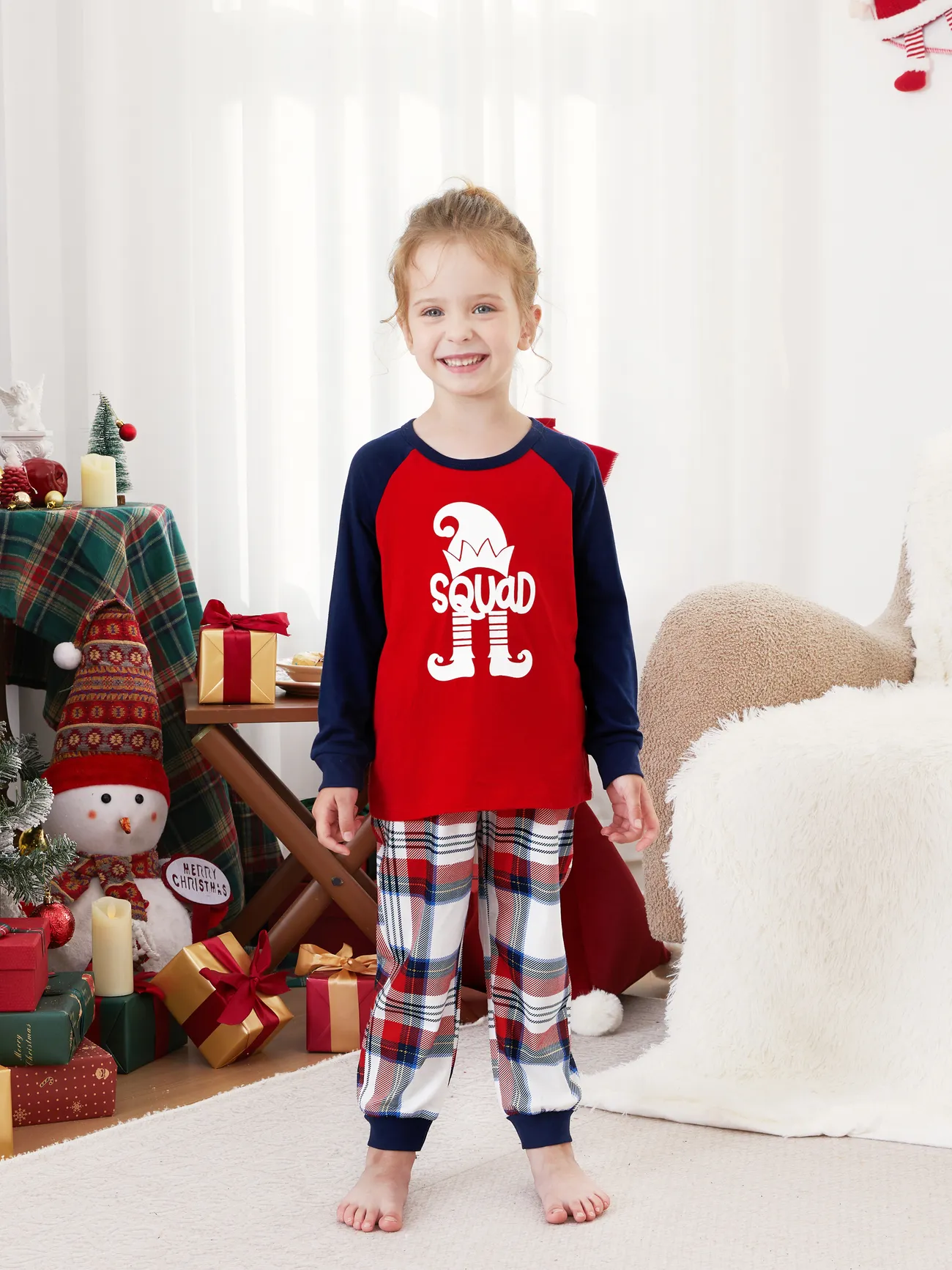 Christmas Pajamas Family Matching Raglan Sleeves Elf Squad Graphic Top Plaid pants Pajamas Sets
Christmas Pajamas Family Matching Raglan Sleeves Elf Squad Graphic Top Plaid pants Pajamas Sets