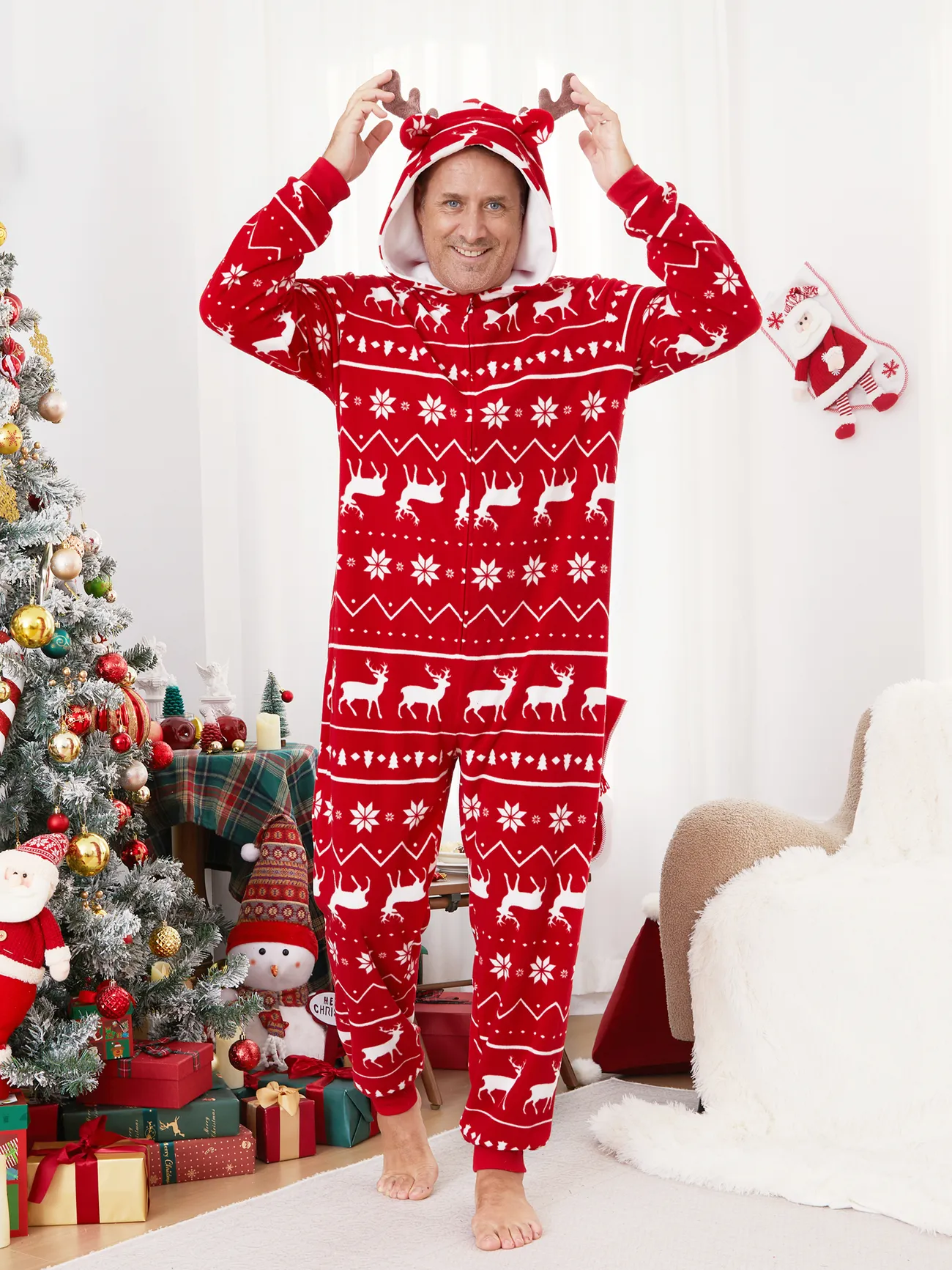 Christmas Pajamas Sets Polar Fleece 3D Antler Reindeer Pattern Onesies Matching Family Outfits
Christmas Pajamas Sets Polar Fleece 3D Antler Reindeer Pattern Onesies Matching Family Outfits