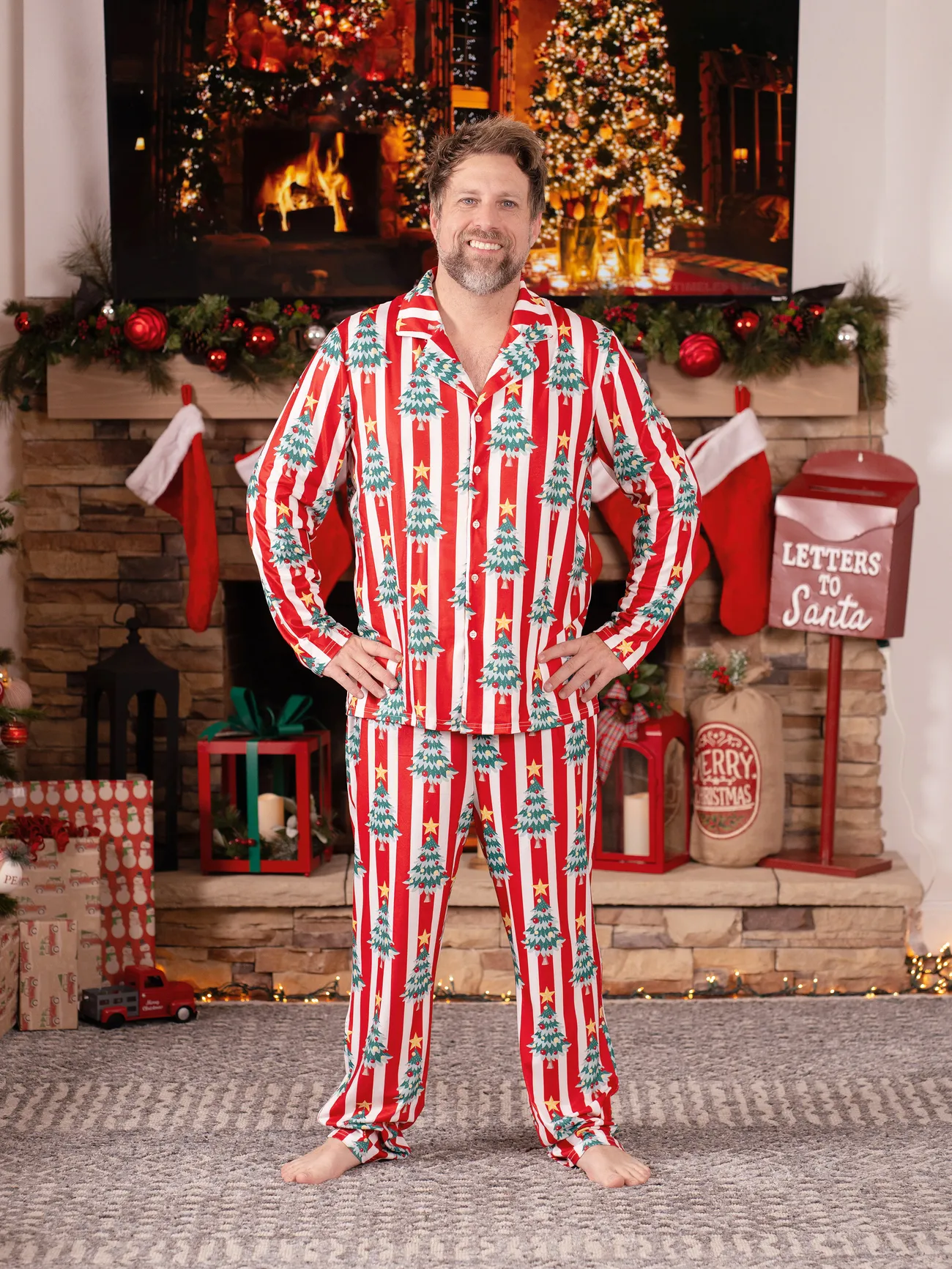 Christmas Family Matching Trees Print Stripes Long-sleeve Pajamas Sets
Christmas Family Matching Trees Print Stripes Long-sleeve Pajamas Sets