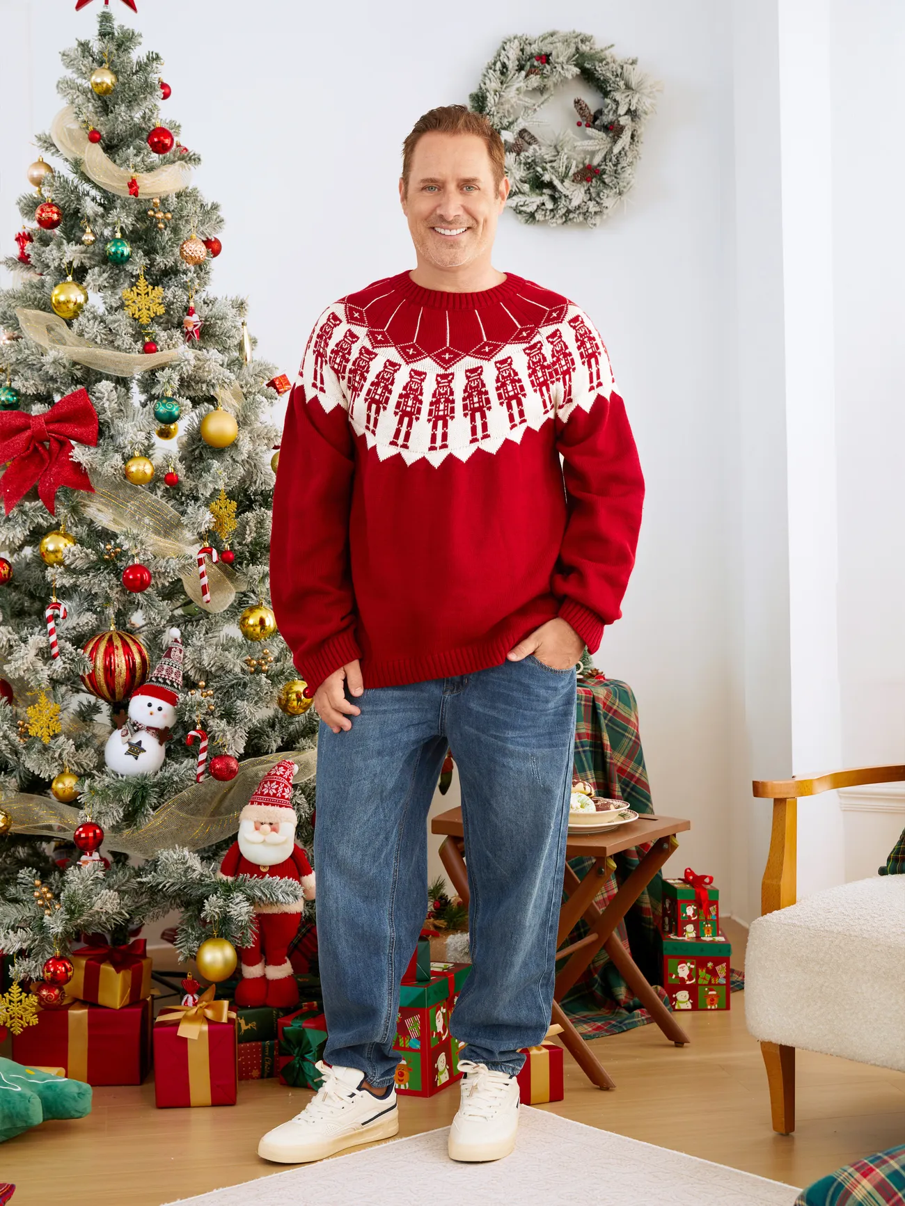 Christmas Nutcracker Sweater Red&White Knit Matching Tops For Family
Christmas Nutcracker Sweater Red&White Knit Matching Tops For Family