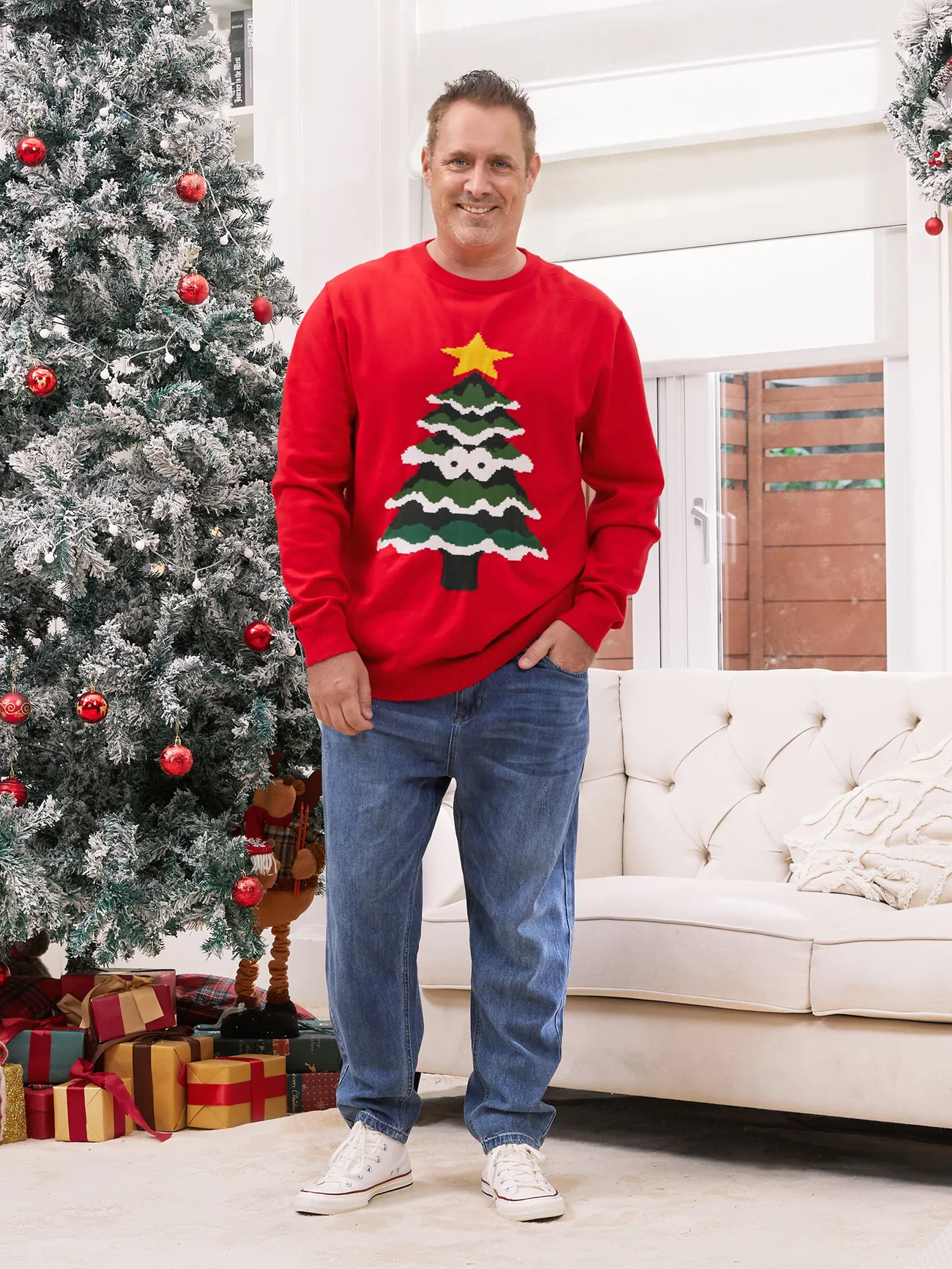 Christmas Tree Sweater Red Long Sleeves Knit Tops
Christmas Tree Sweater Red Long Sleeves Knit Tops