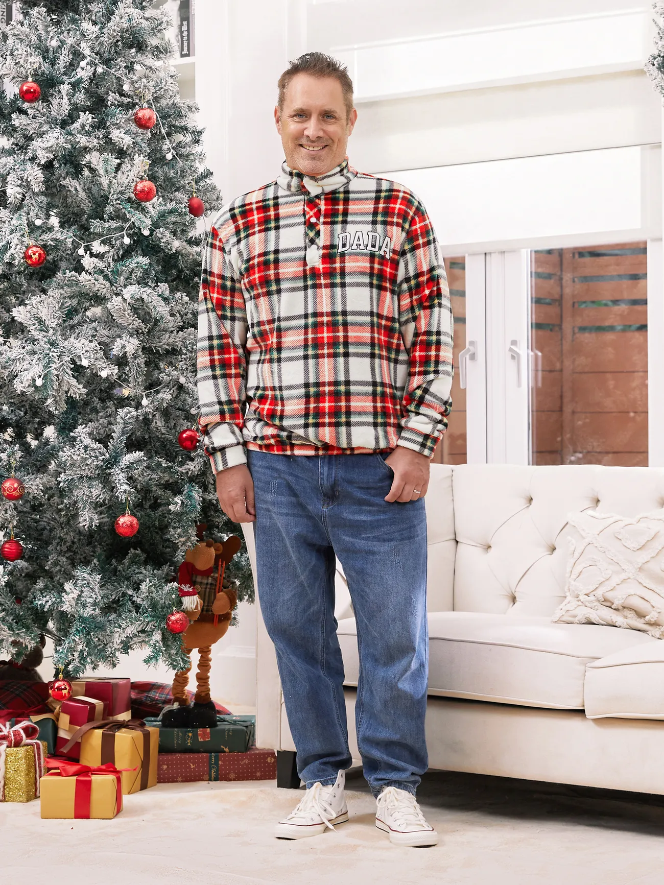 Family Matching Flannel Fleece Red Plaid Button Mid-Neck Pullover
Family Matching Flannel Fleece Red Plaid Button Mid-Neck Pullover