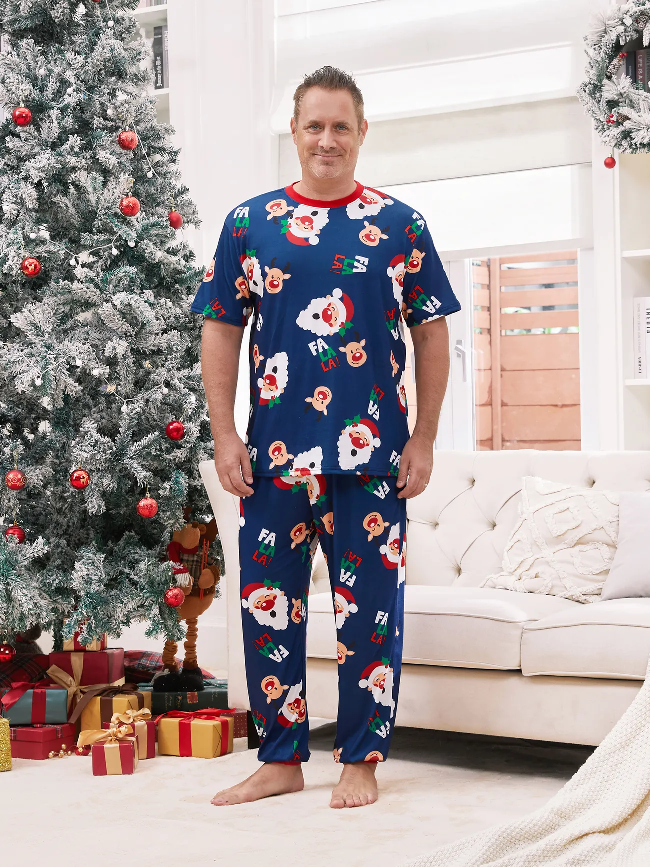 Christmas Family Matching Allover Santa and Reindeer Pattern Pajamas Sets
Christmas Family Matching Allover Santa and Reindeer Pattern Pajamas Sets