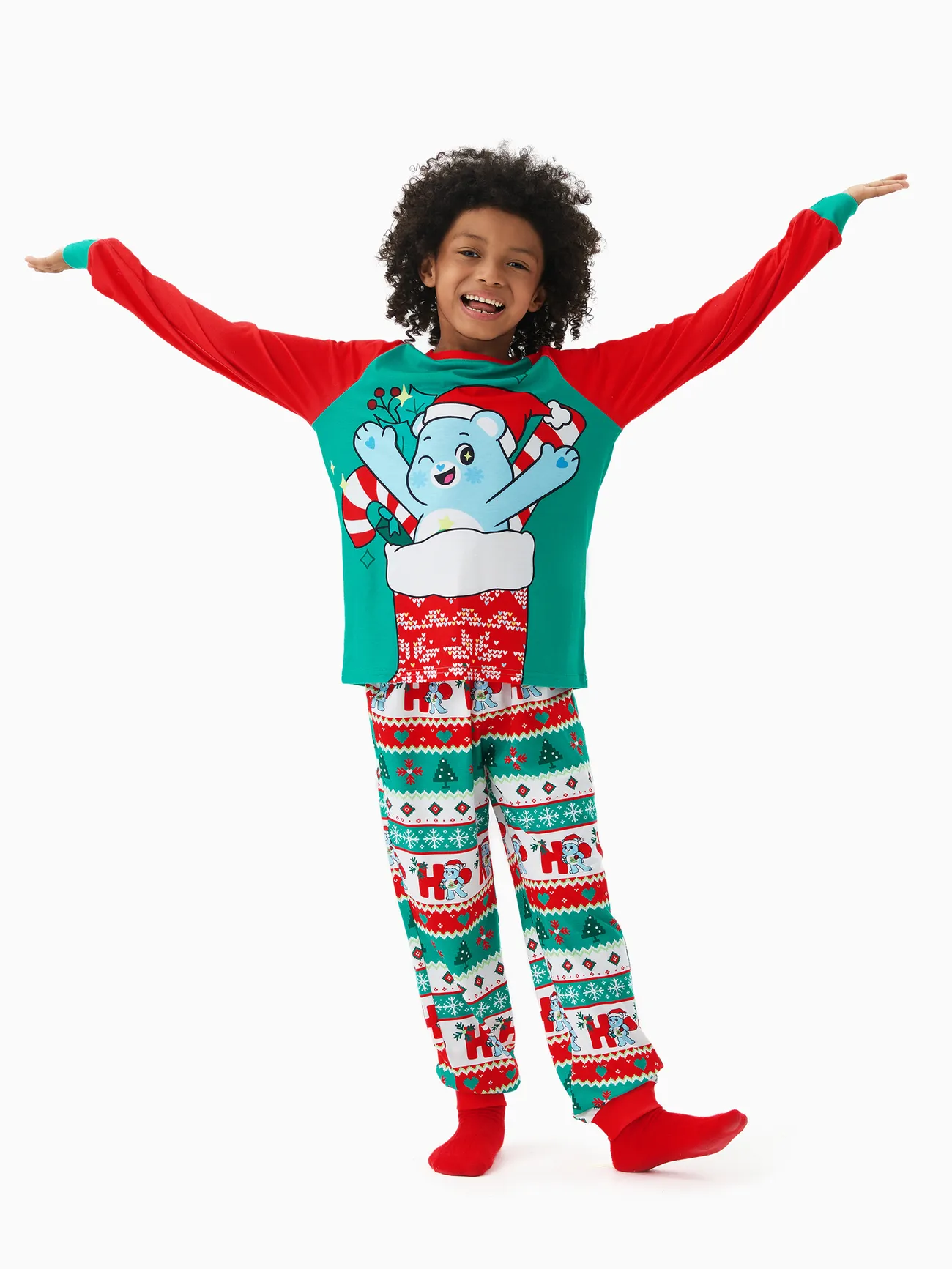 Care Bear Family matching Christmas Santa Hat Snowflake Print Colorblock Pajamas Set(Flame Resistant) 
Care Bear Family matching Christmas Santa Hat Snowflake Print Colorblock Pajamas Set(Flame Resistant)