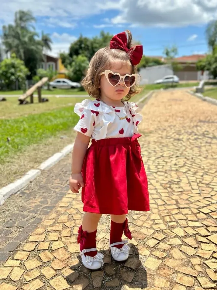 Baby Girl Heart Print Dress with Headband
Baby Girl Heart Print Dress with Headband