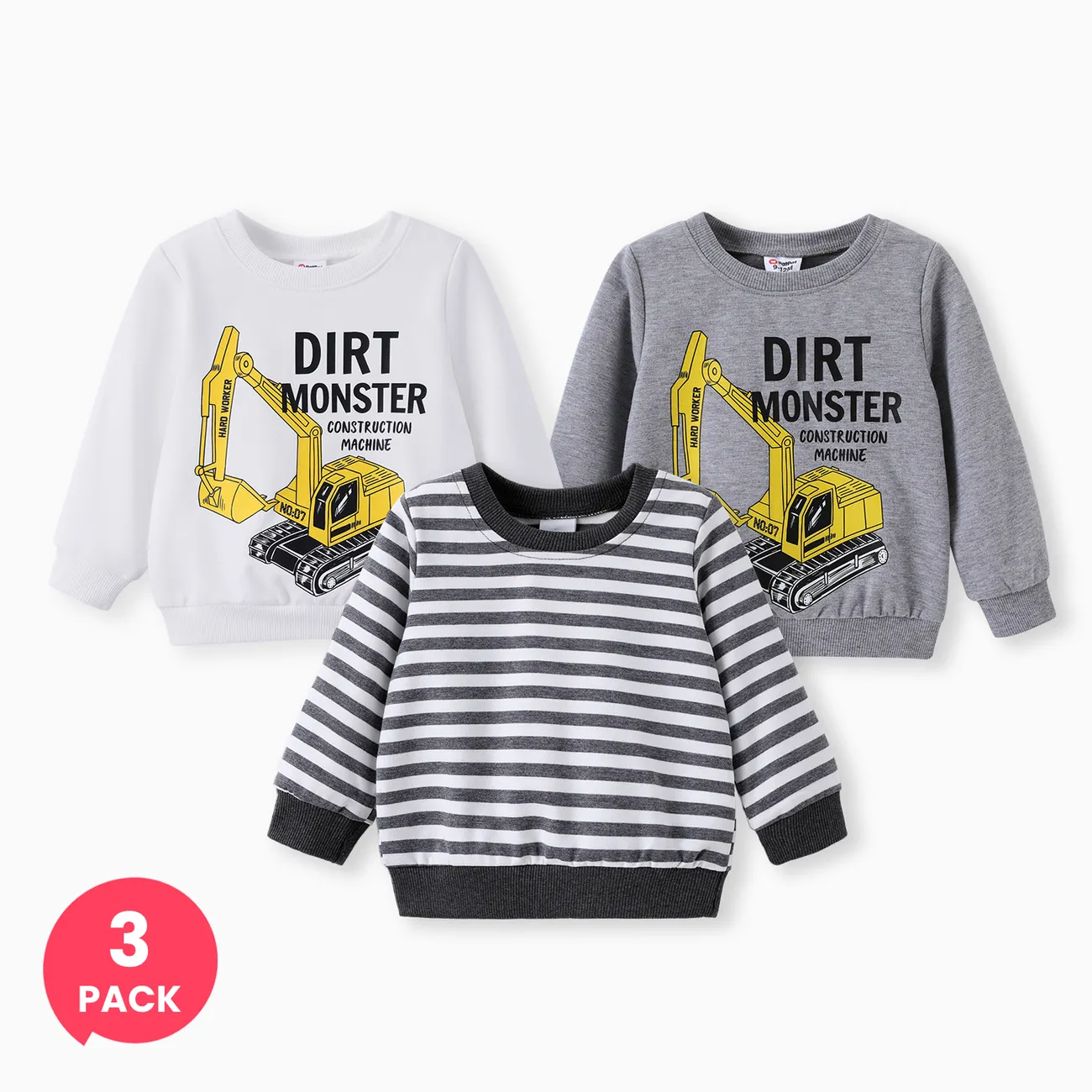 3-Pack Baby Boy Childlike Vehicle & Striped Crewneck Pullover Sweatshirt
3-Pack Baby Boy Childlike Vehicle & Striped Crewneck Pullover Sweatshirt