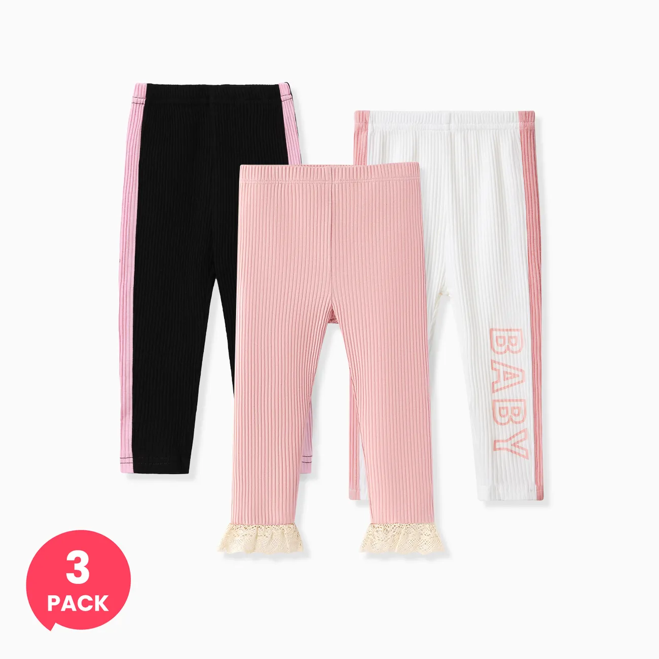 3-Pack Baby Girl Casual Textured Leggings
3-Pack Baby Girl Casual Textured Leggings