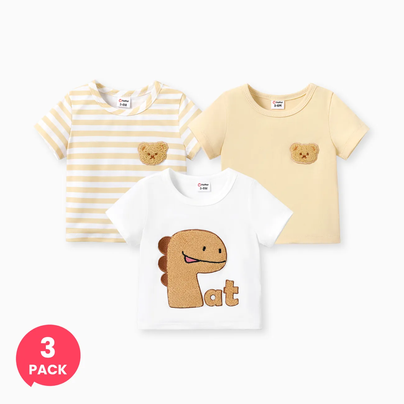 3-Pack Baby Boy/Girl Dinosaur & Bear T-shirts
3-Pack Baby Boy/Girl Dinosaur & Bear T-shirts